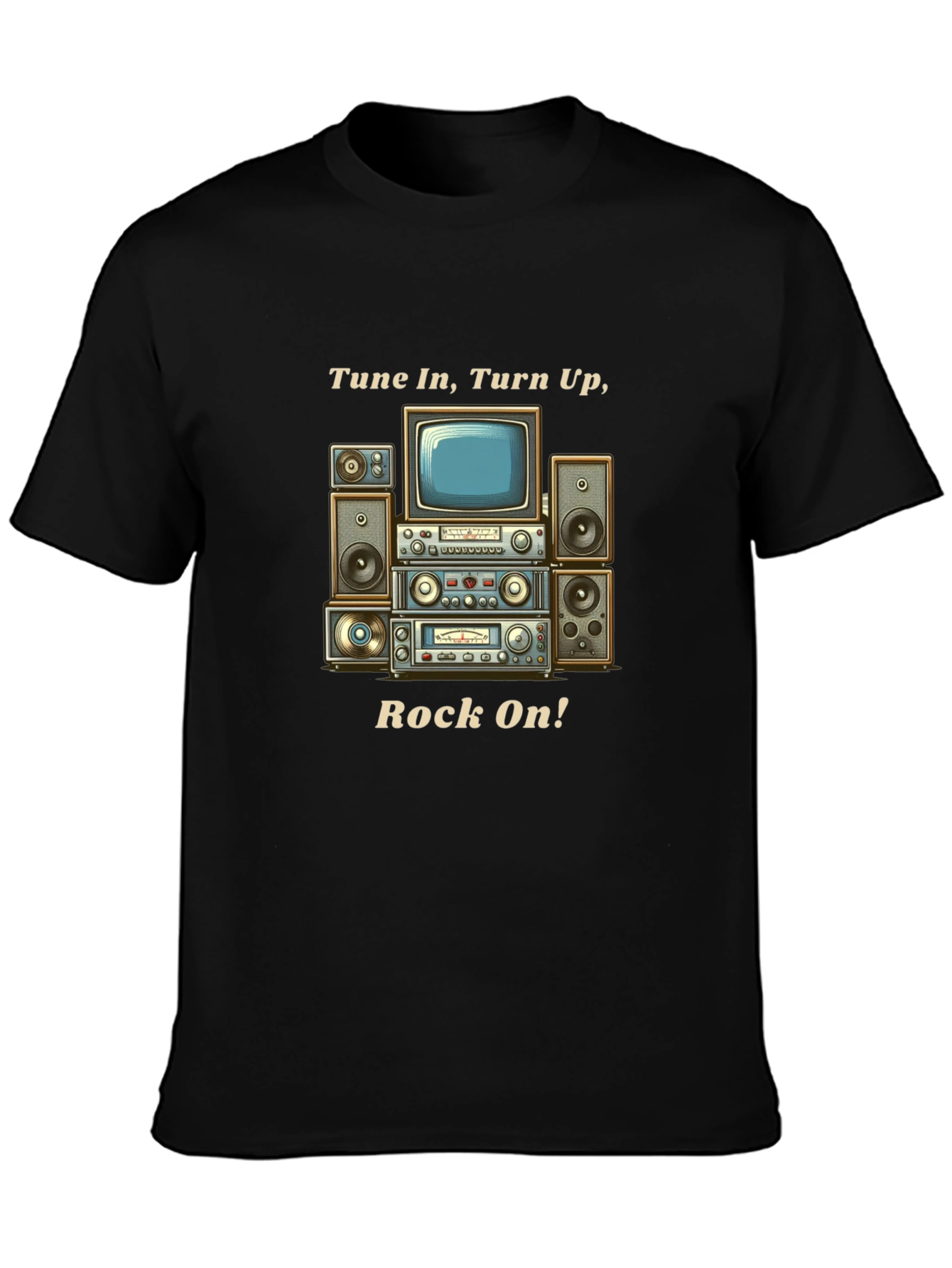 Tune In Turn Up Rock On! Graphic T-Shirt