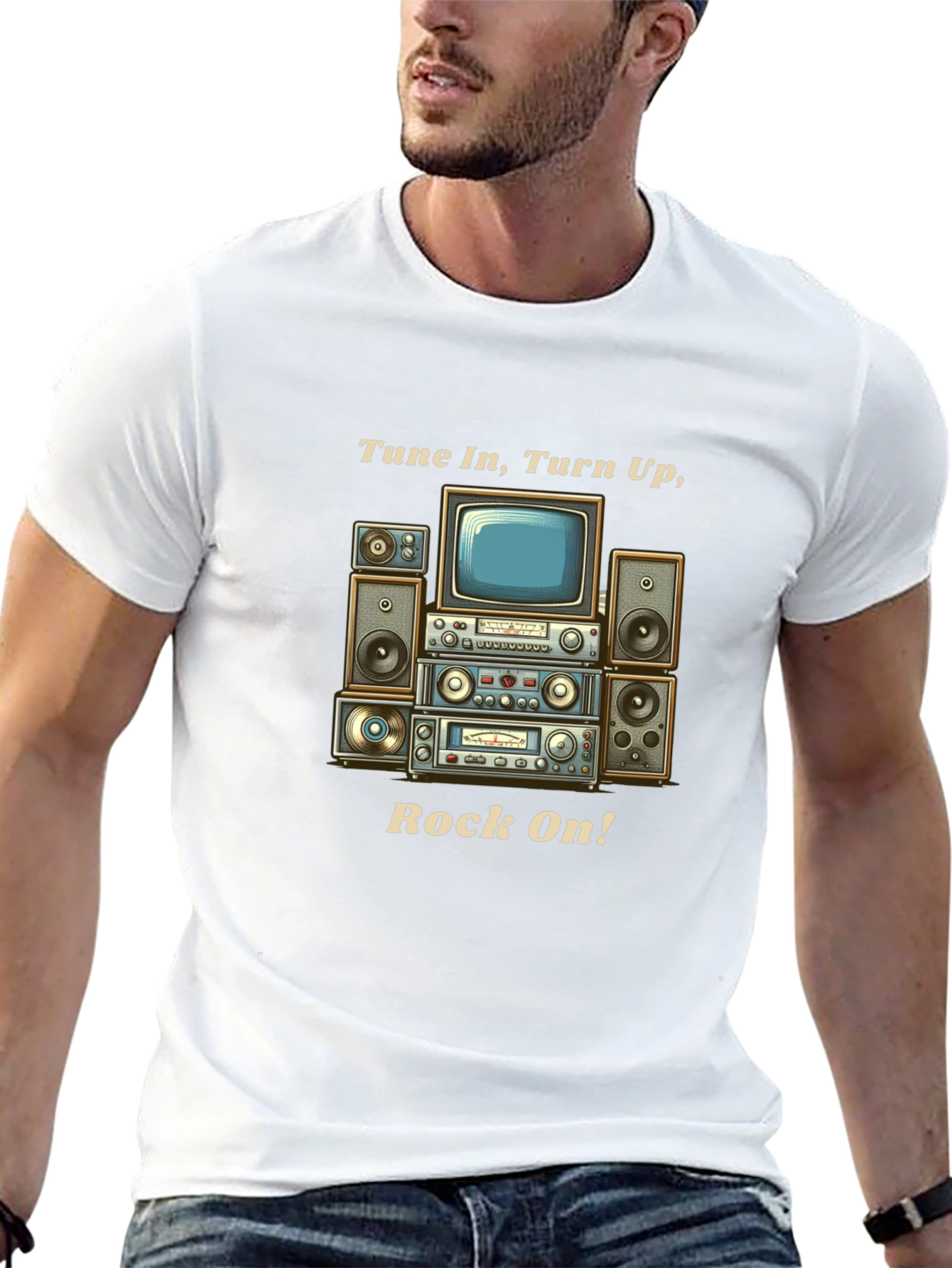 Tune In Turn Up Rock On! Graphic T-Shirt