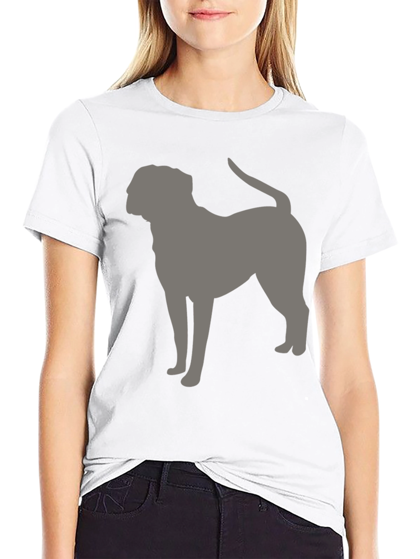 Dog Silhouette Graphic Tee - Black
