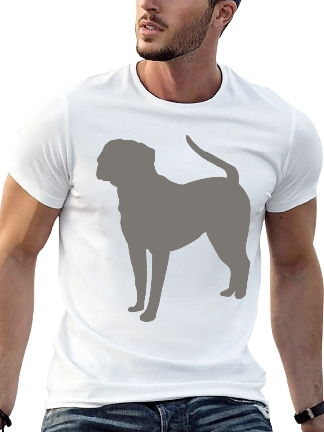 Dog Silhouette Graphic Tee - Black