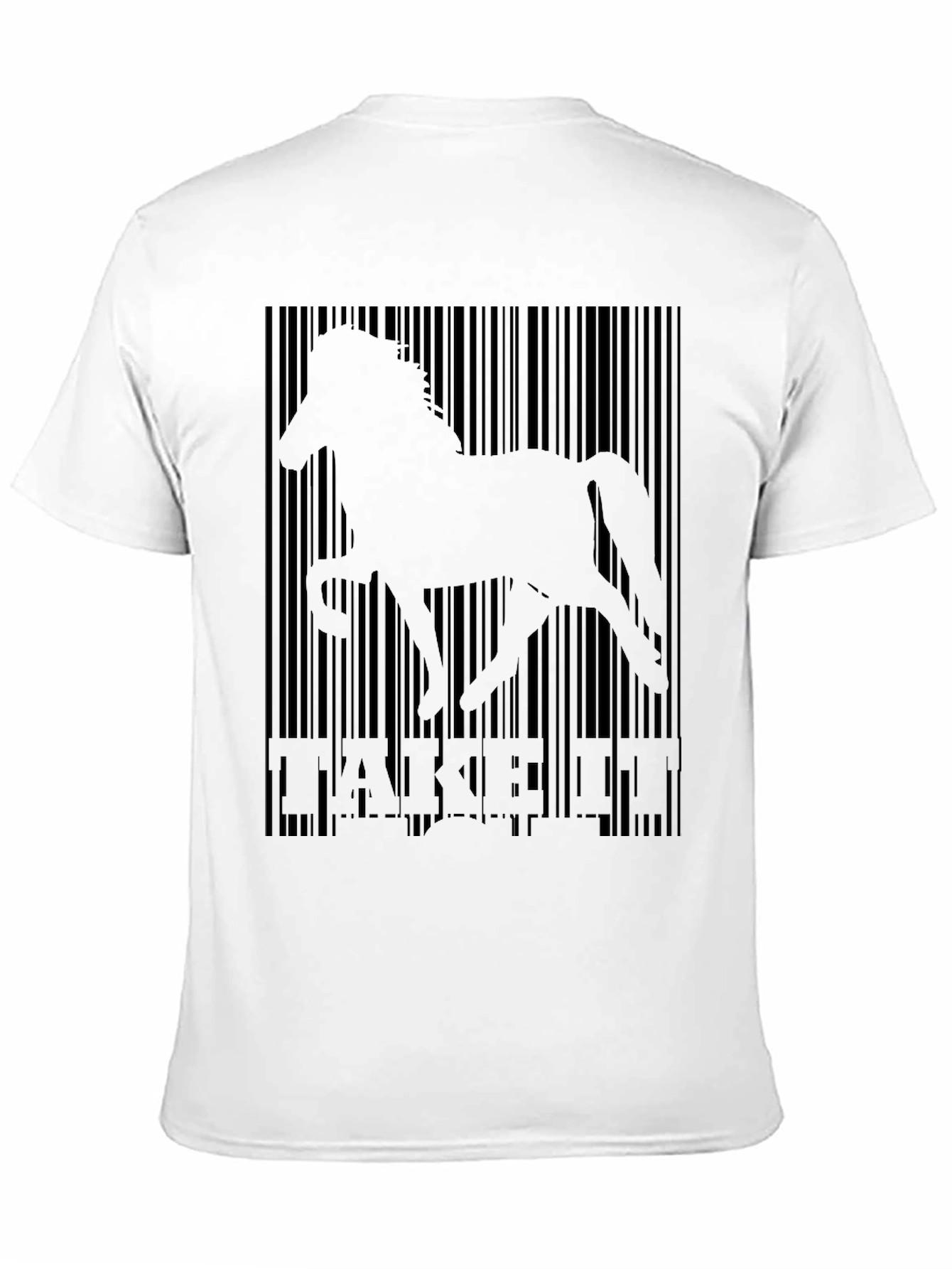 Black Barcode Horse Graphic Tee - Take It