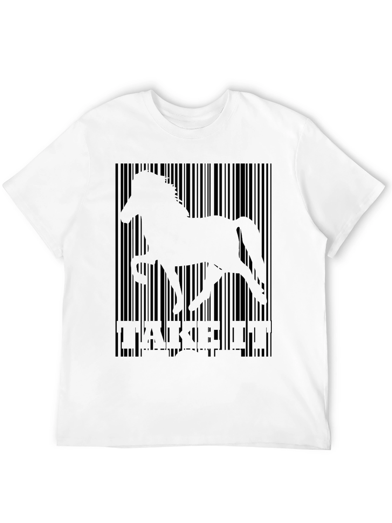 Black Barcode Horse Graphic Tee - Take It