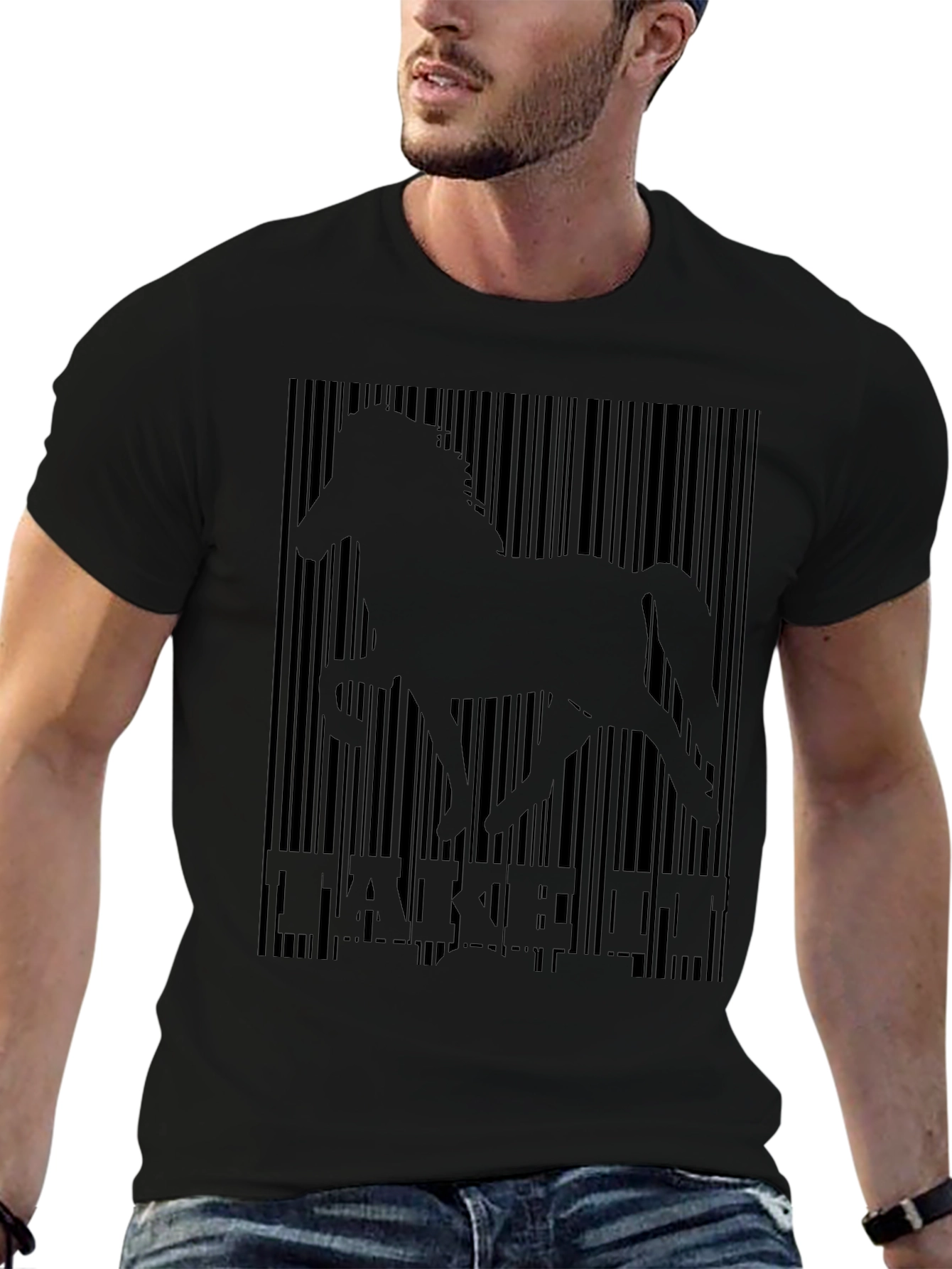 Black Barcode Horse Graphic Tee - Take It