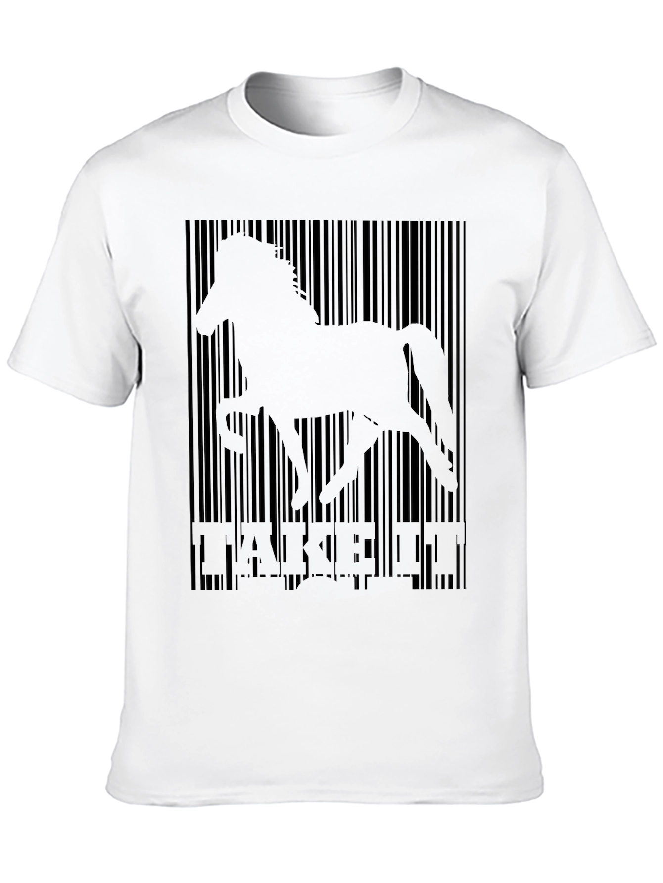 Black Barcode Horse Graphic Tee - Take It