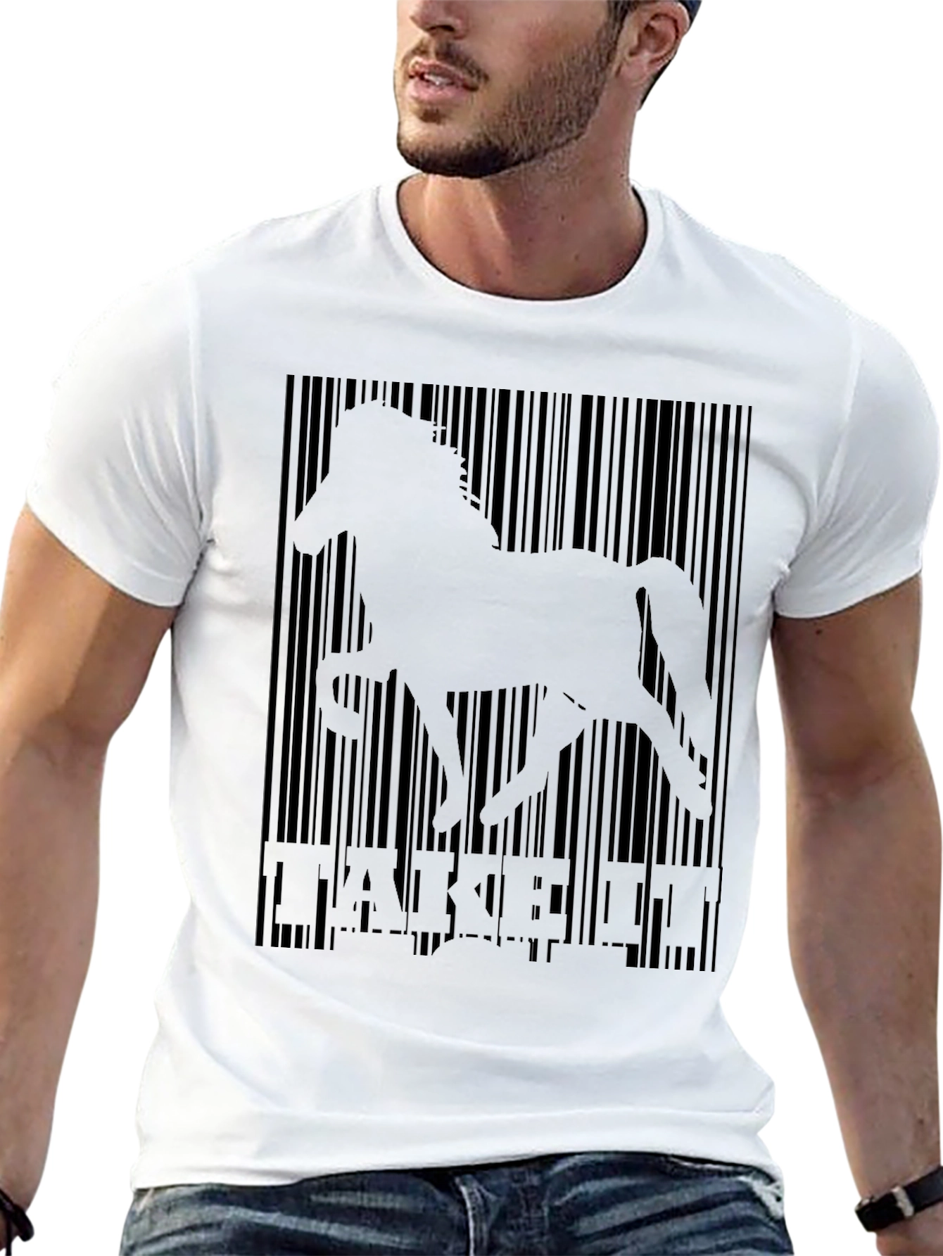 Black Barcode Horse Graphic Tee - Take It