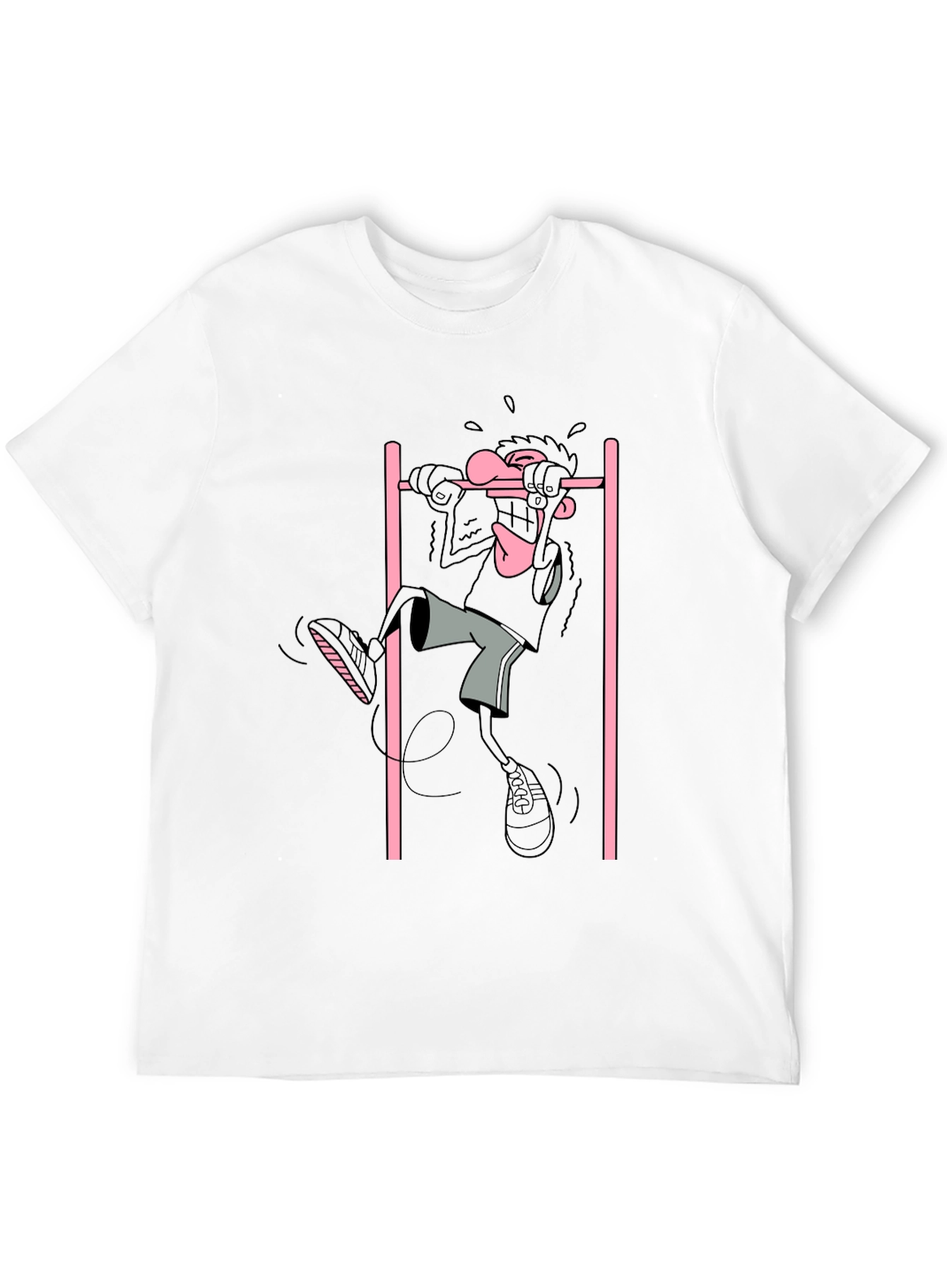 Cartoon Gymnast Graphic Black T-Shirt