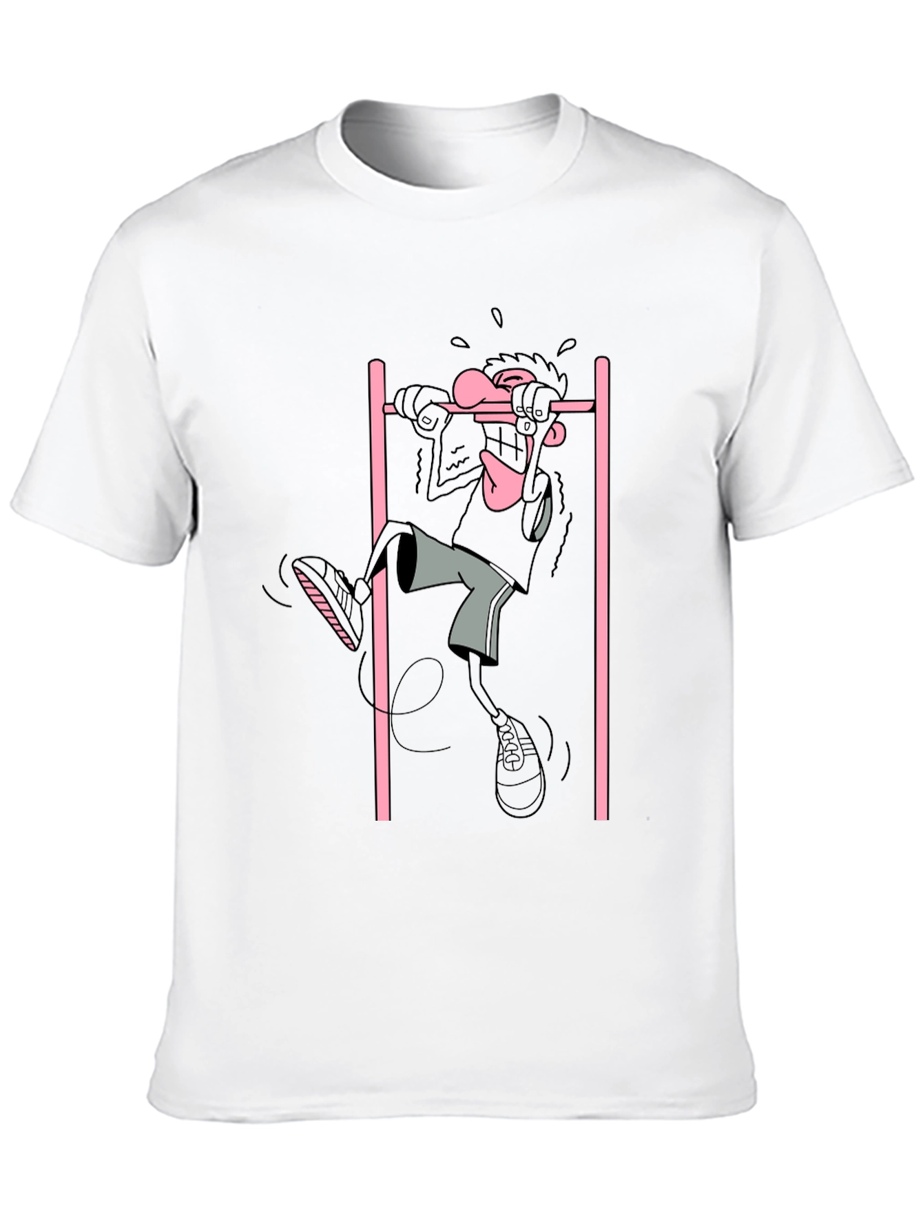 Cartoon Gymnast Graphic Black T-Shirt