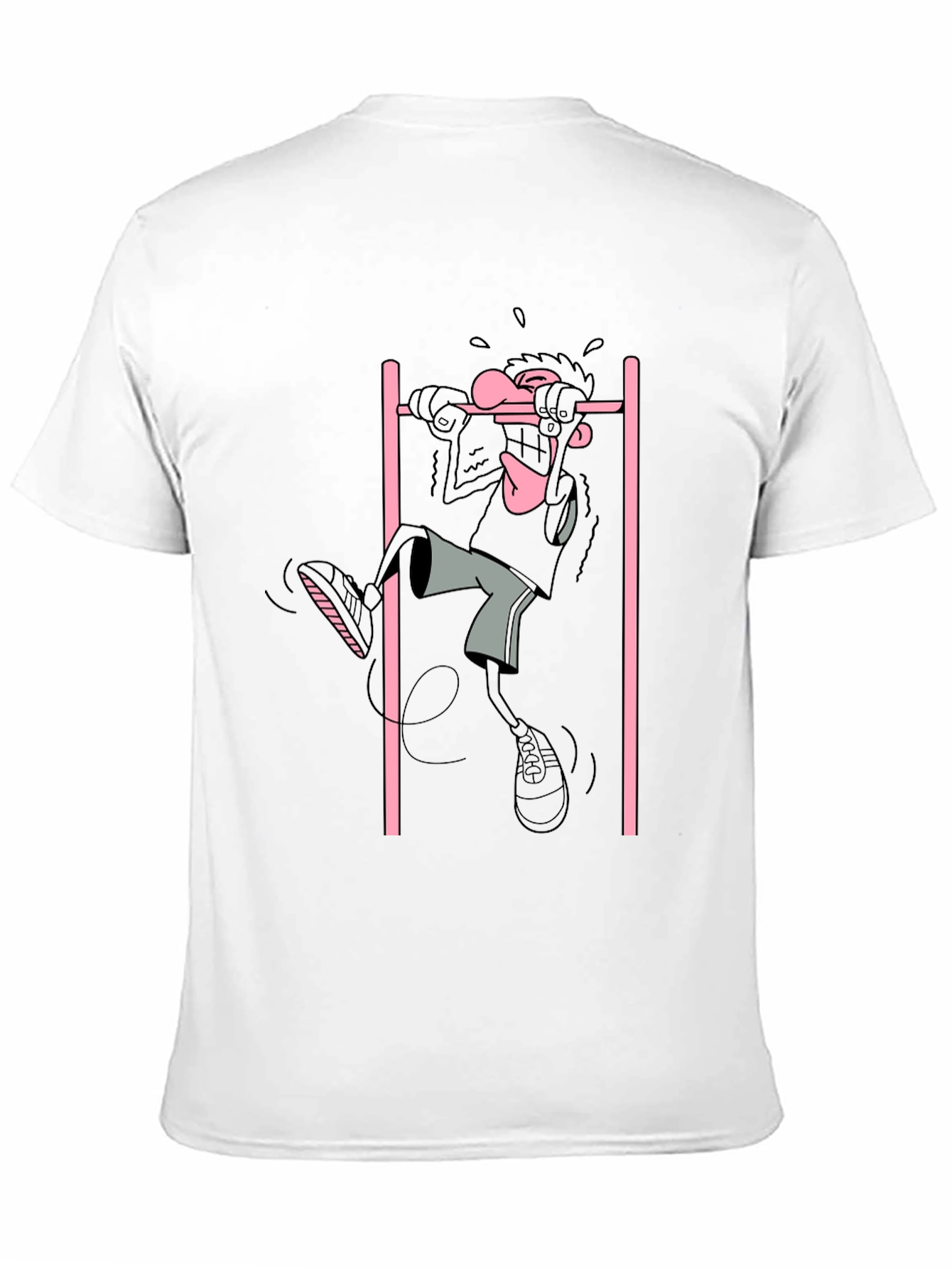 Cartoon Gymnast Graphic Black T-Shirt