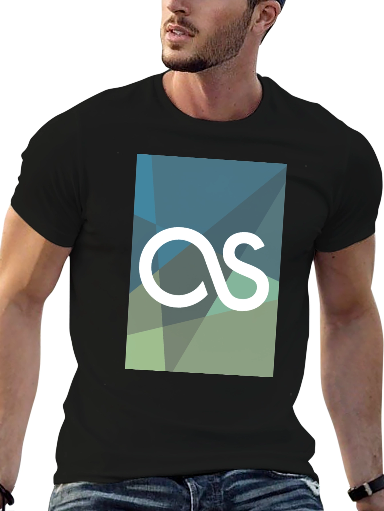 Geometric AS Logo Tee - Modern Graphic Print T-Shirt