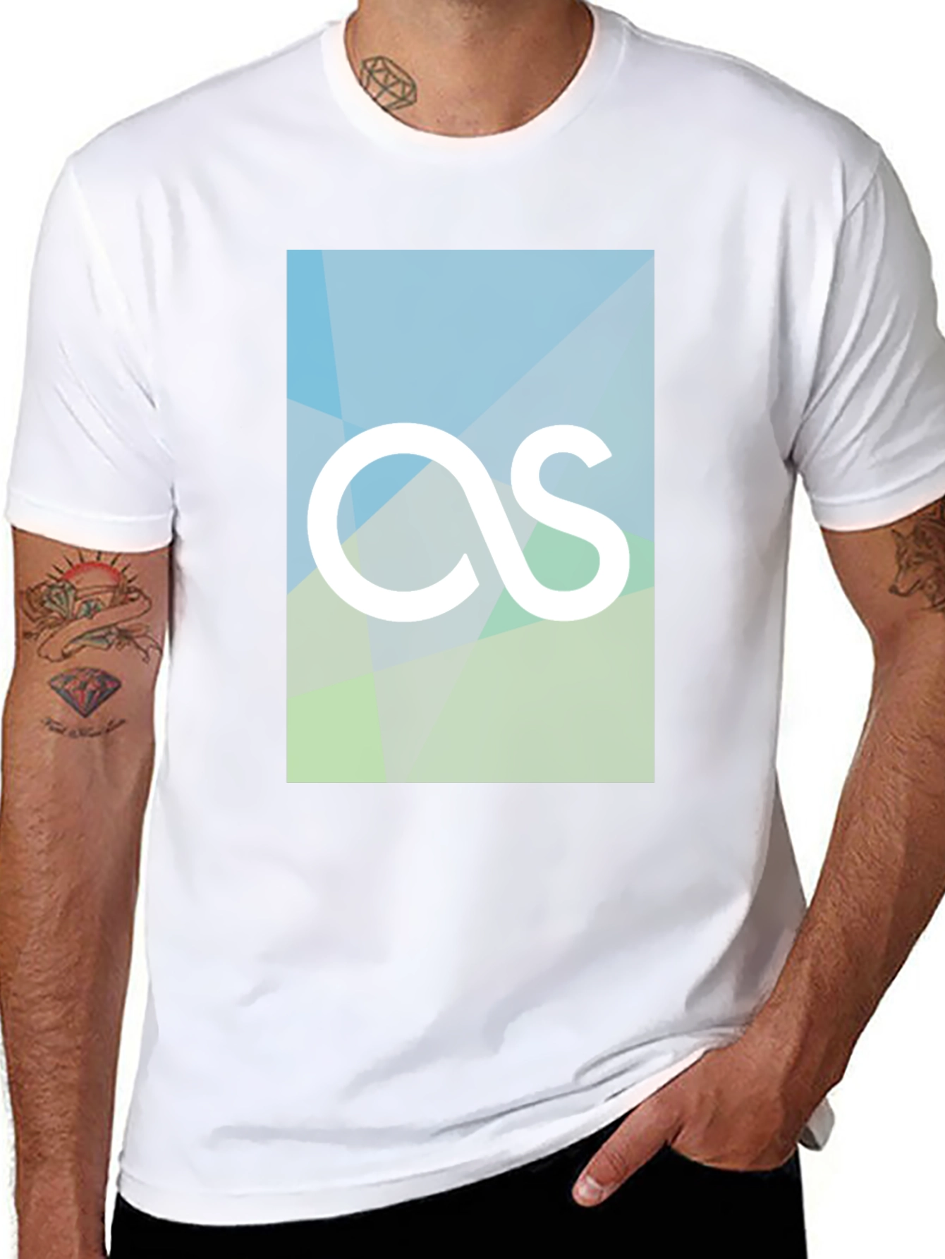 Geometric AS Logo Tee - Modern Graphic Print T-Shirt
