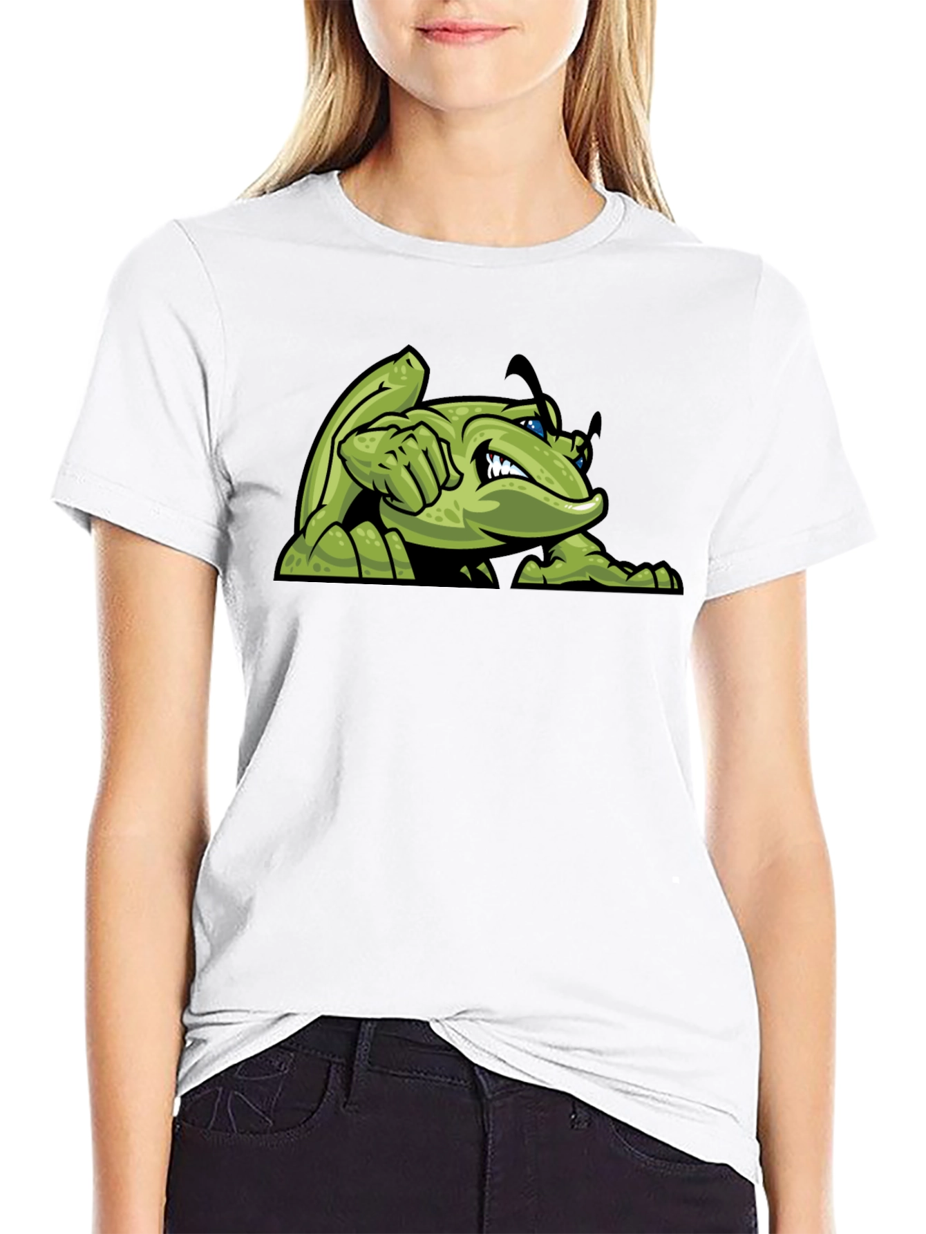 Green Angry Bug Graphic Tee - Mens Black T-Shirt