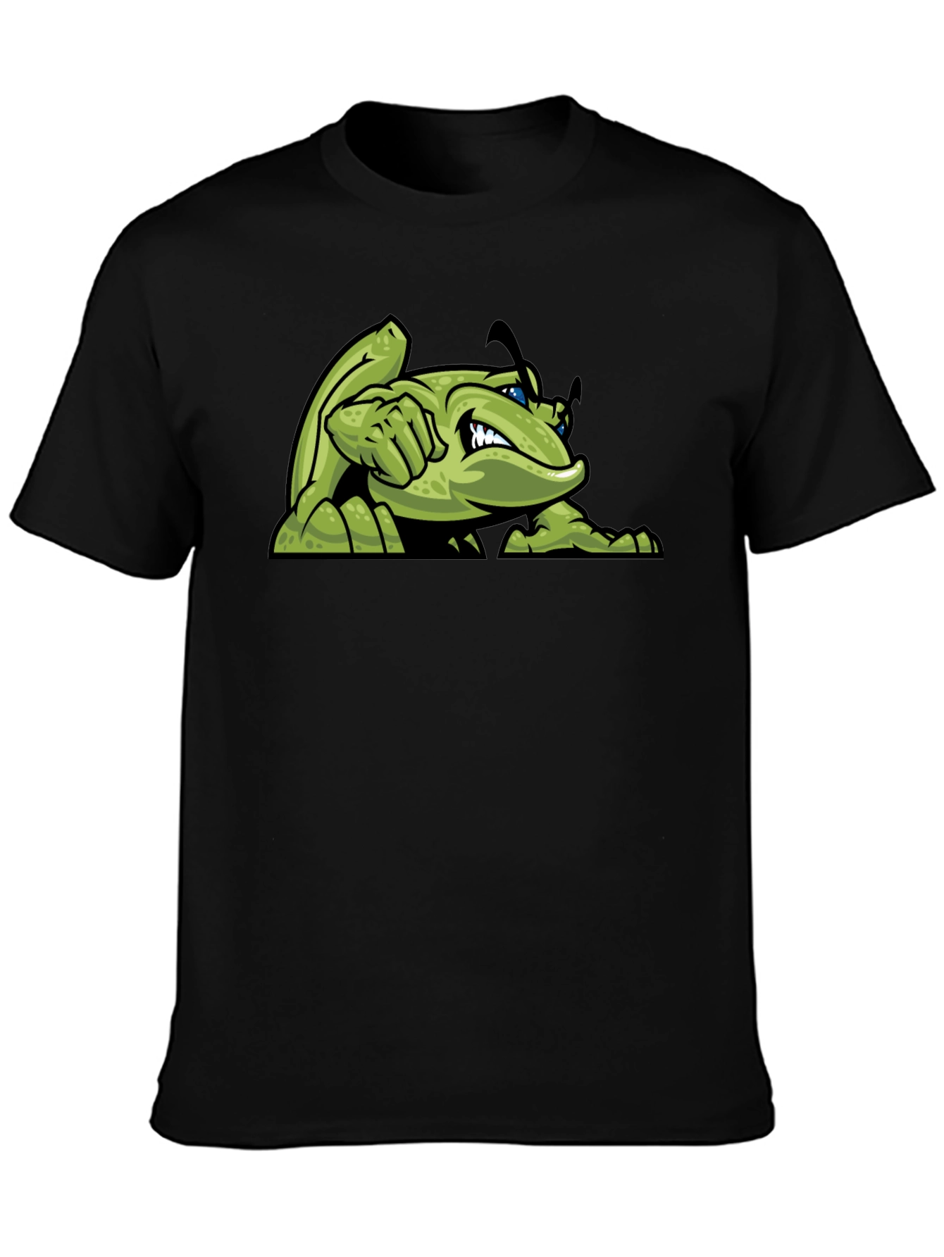 Green Angry Bug Graphic Tee - Mens Black T-Shirt