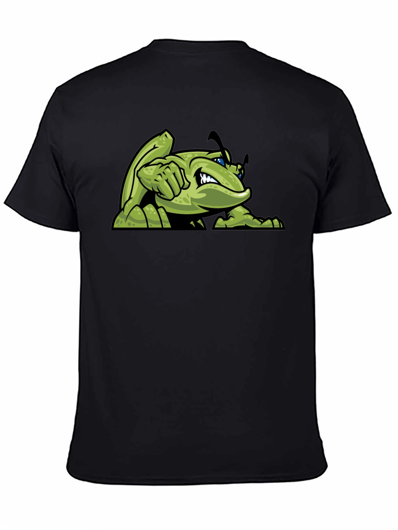 Green Angry Bug Graphic Tee - Mens Black T-Shirt