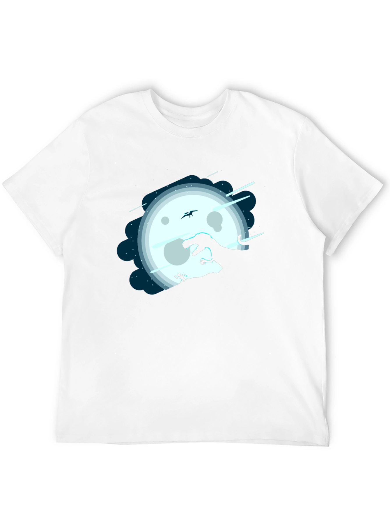 Dino Moon Silhouette Tee - Unique Graphic Print Shirt