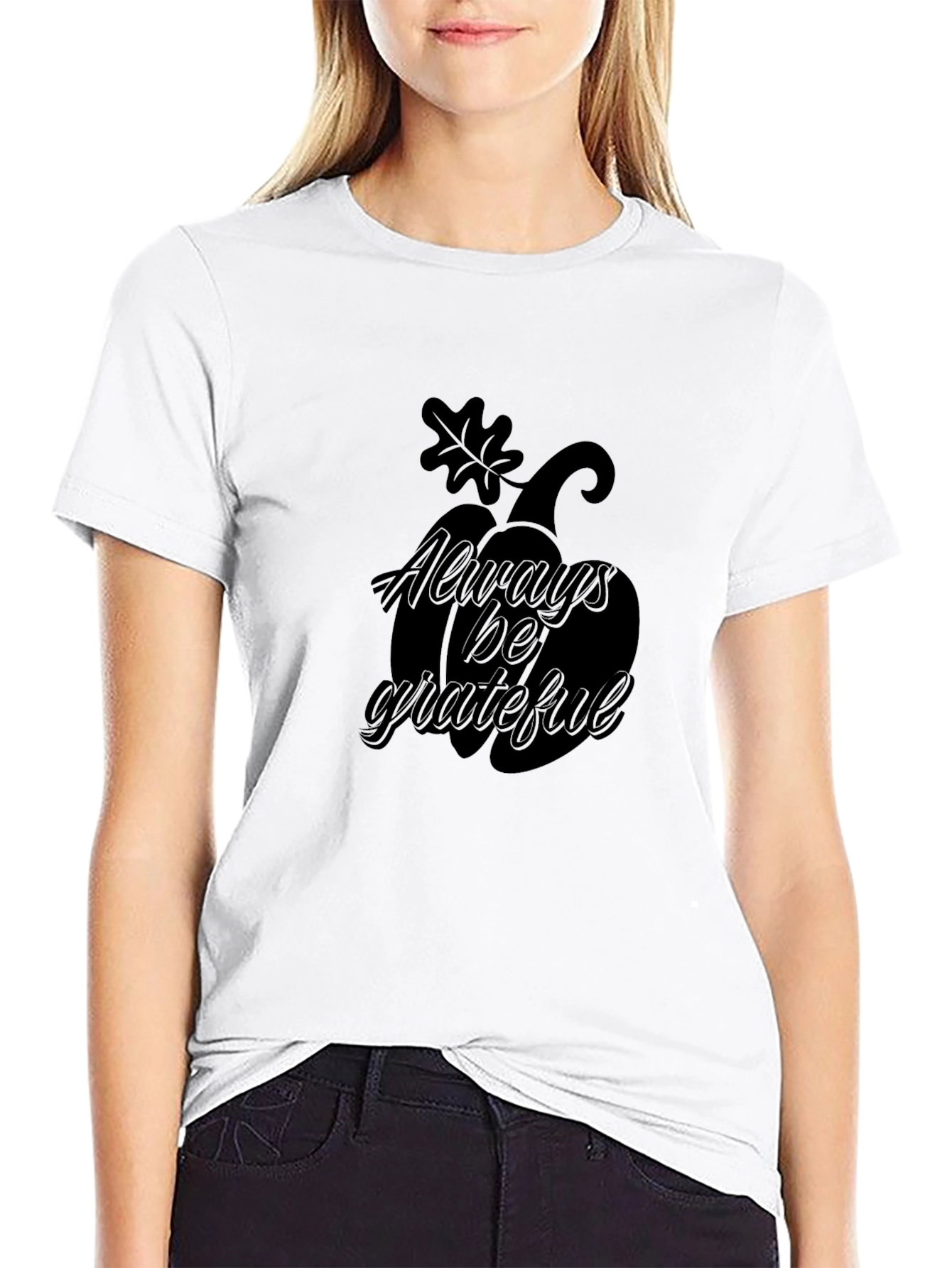Always Be Grateful Black Pumpkin T-Shirt