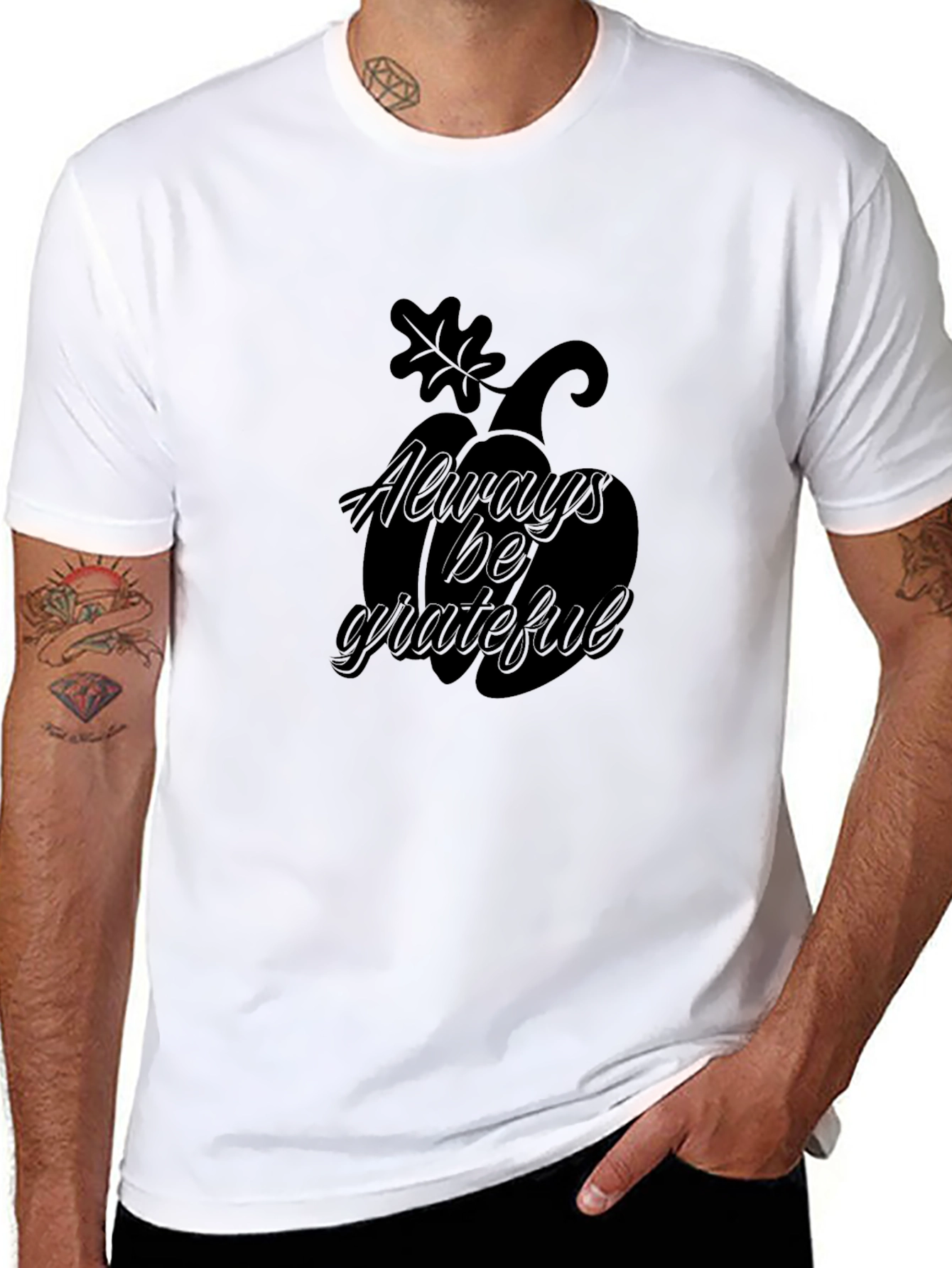 Always Be Grateful Black Pumpkin T-Shirt