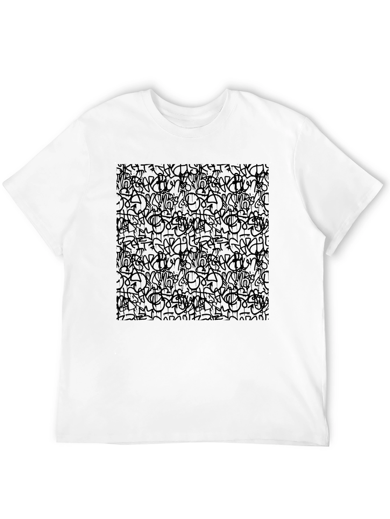 Abstract Graffiti Black T-Shirt