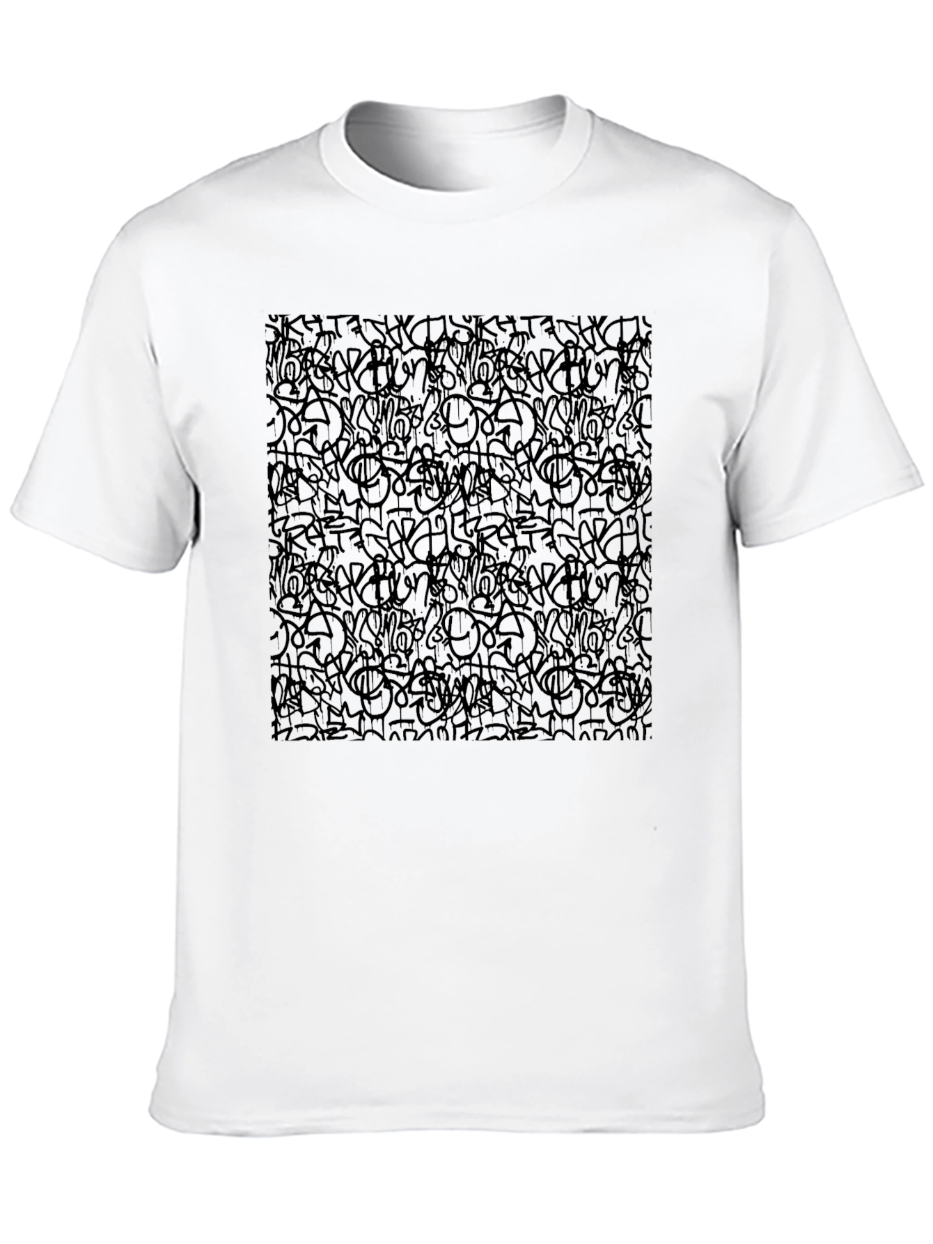 Abstract Graffiti Black T-Shirt
