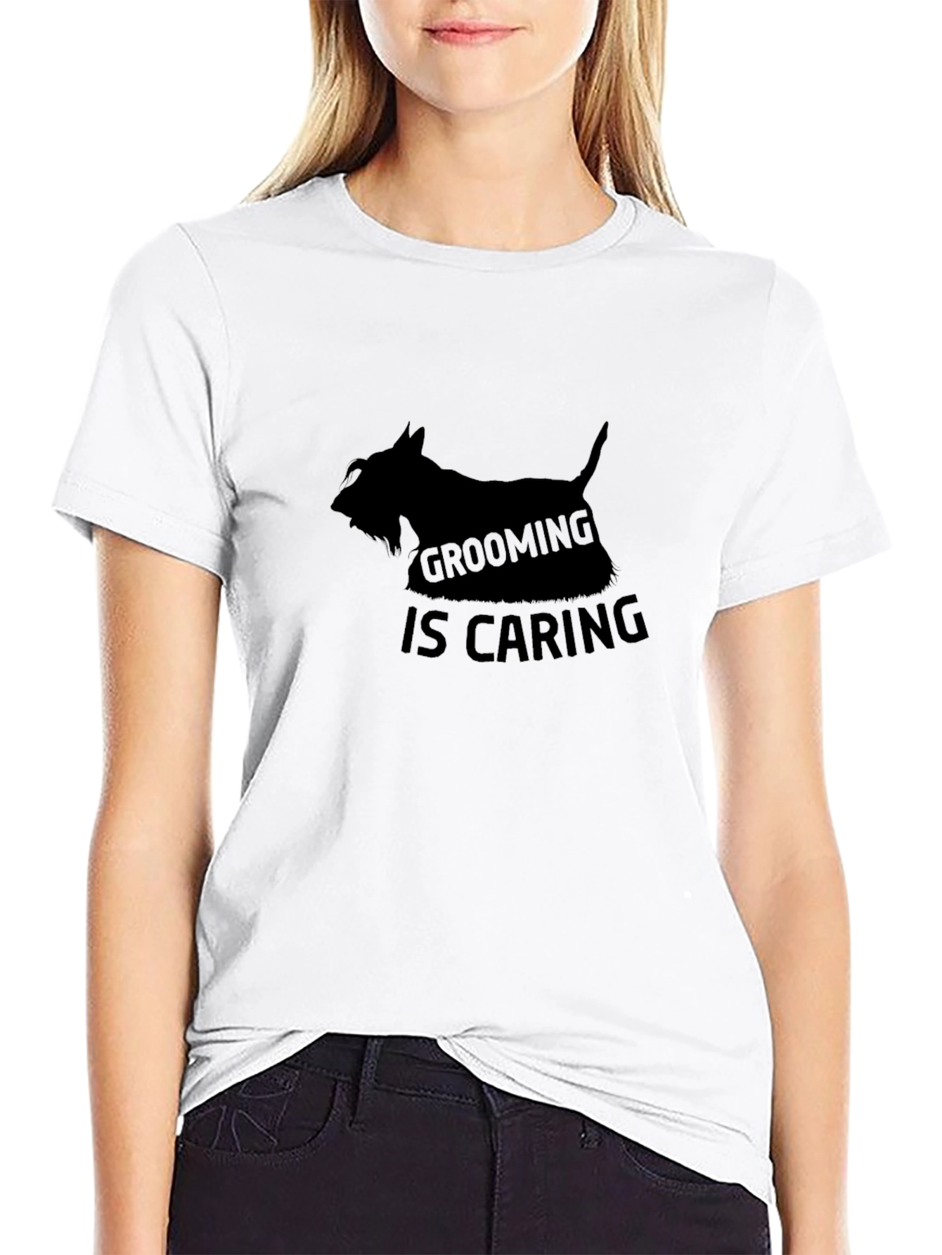 Grooming is Caring Black Dog T-Shirt