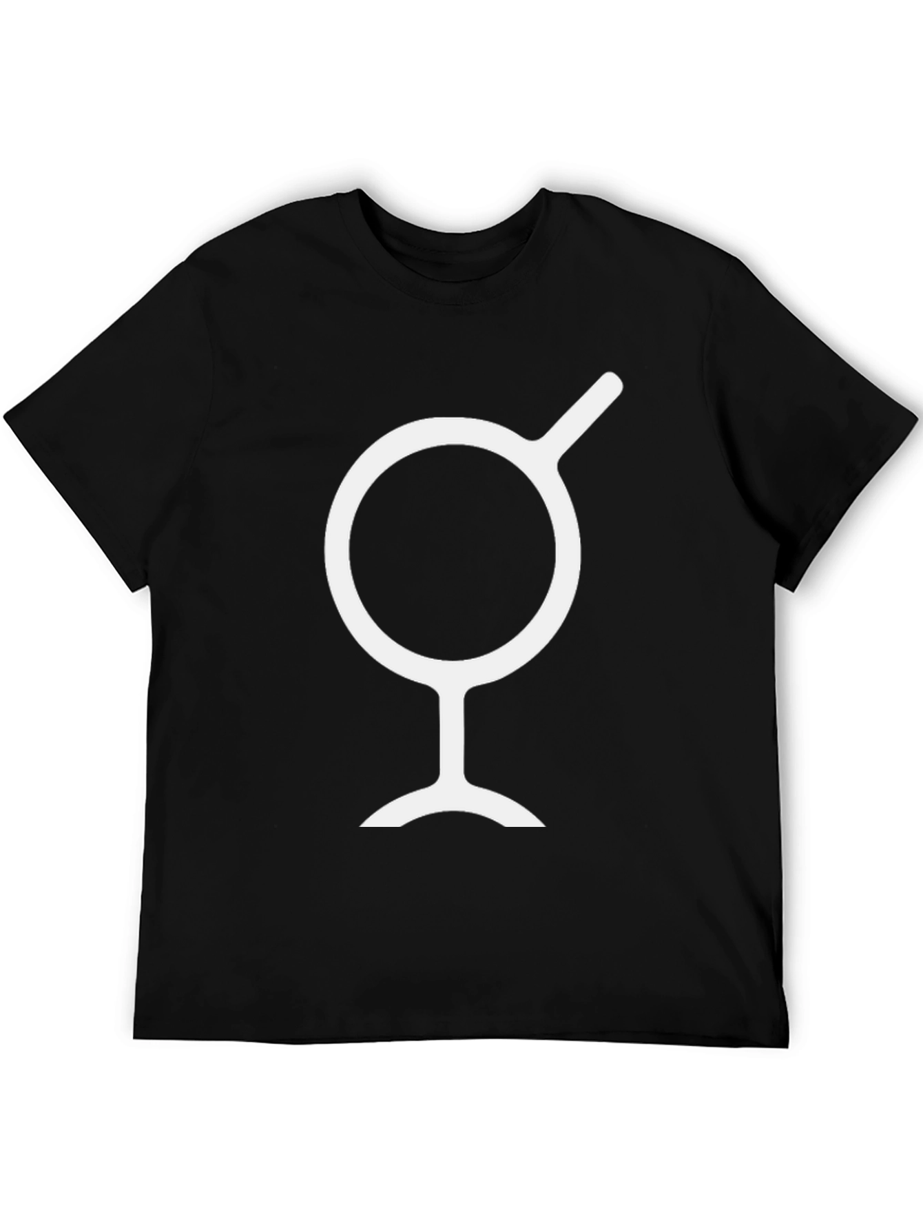Minimalist Black T-Shirt with White Symbol