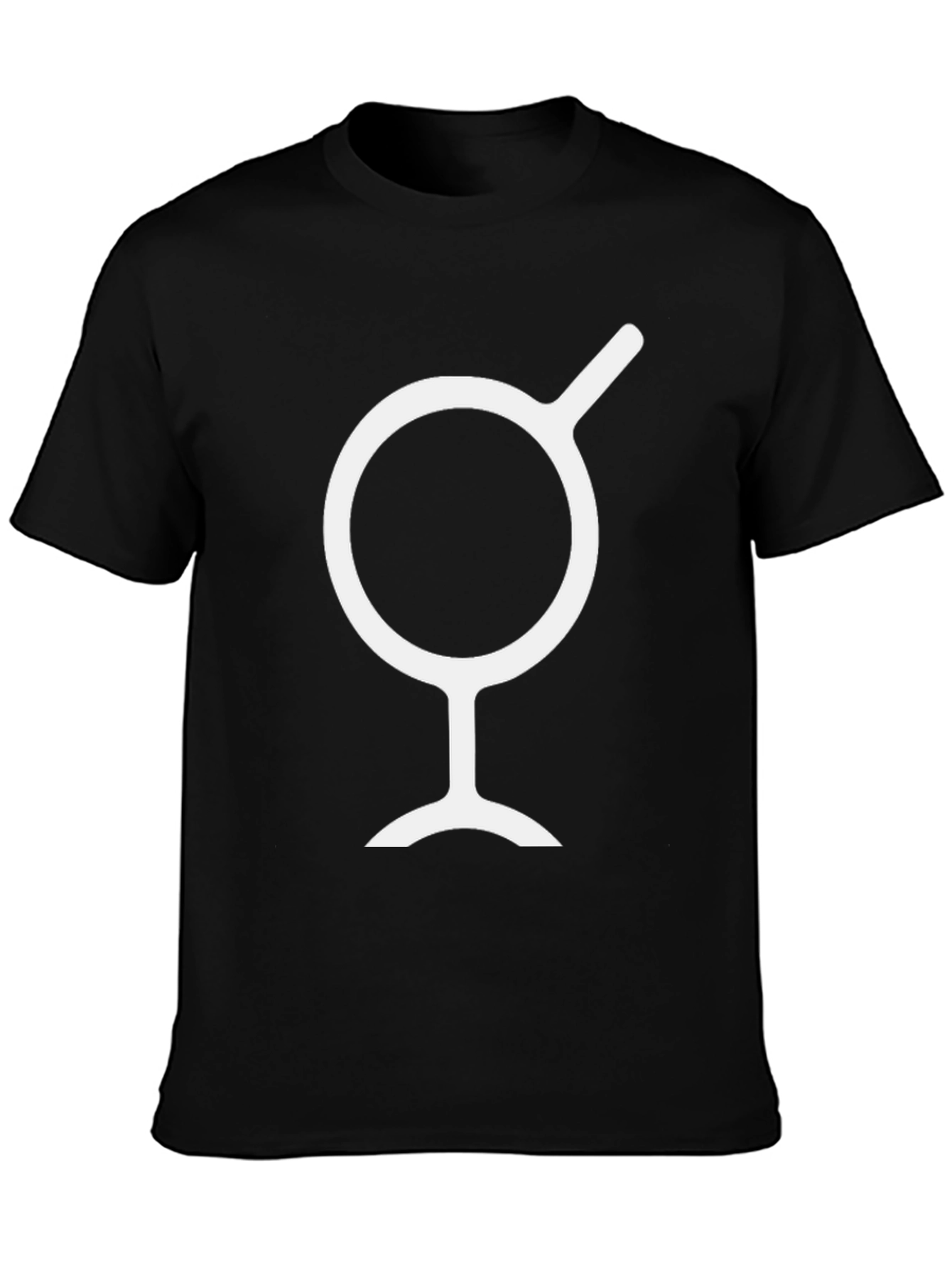 Minimalist Black T-Shirt with White Symbol