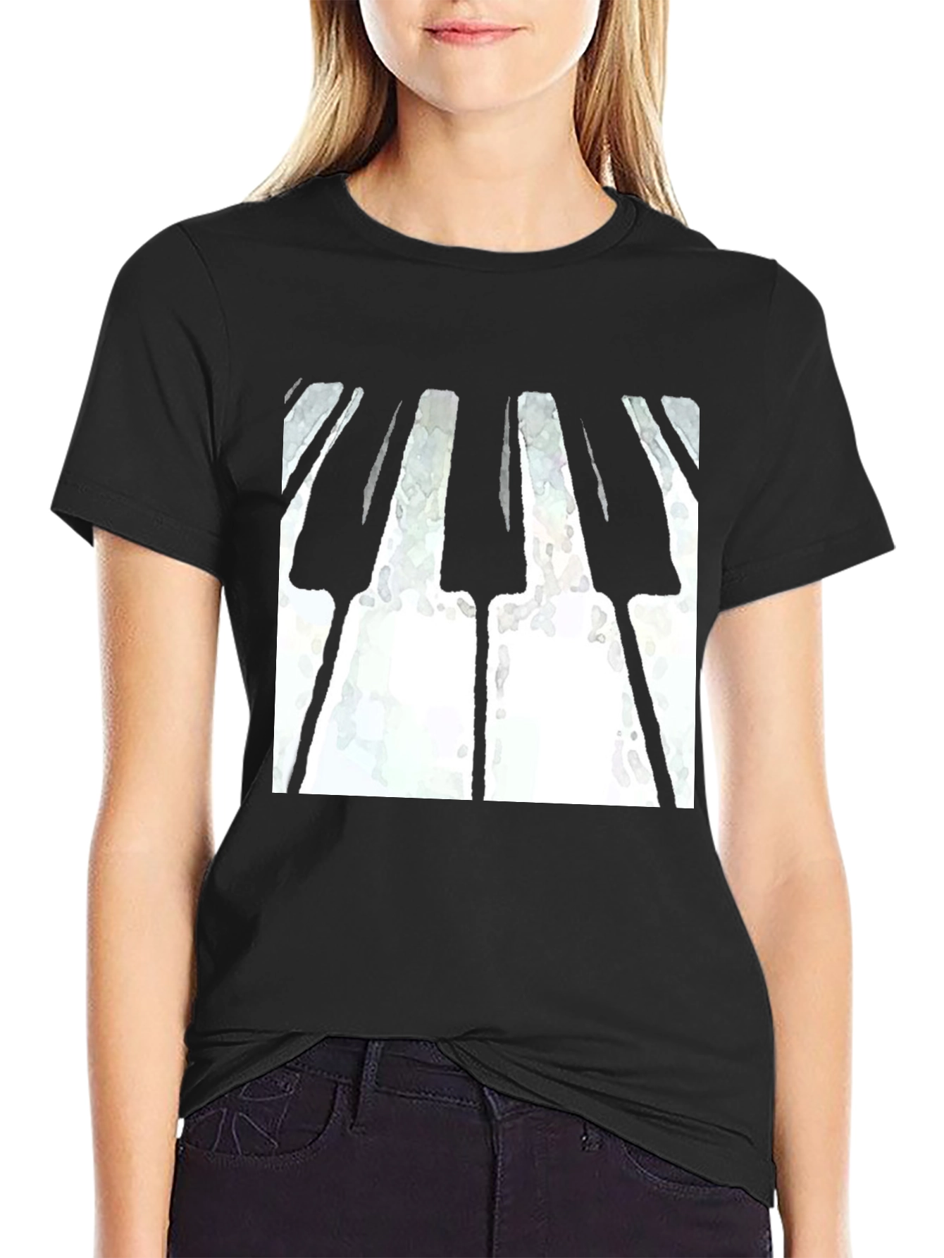Piano Keys Graphic Print T-Shirt