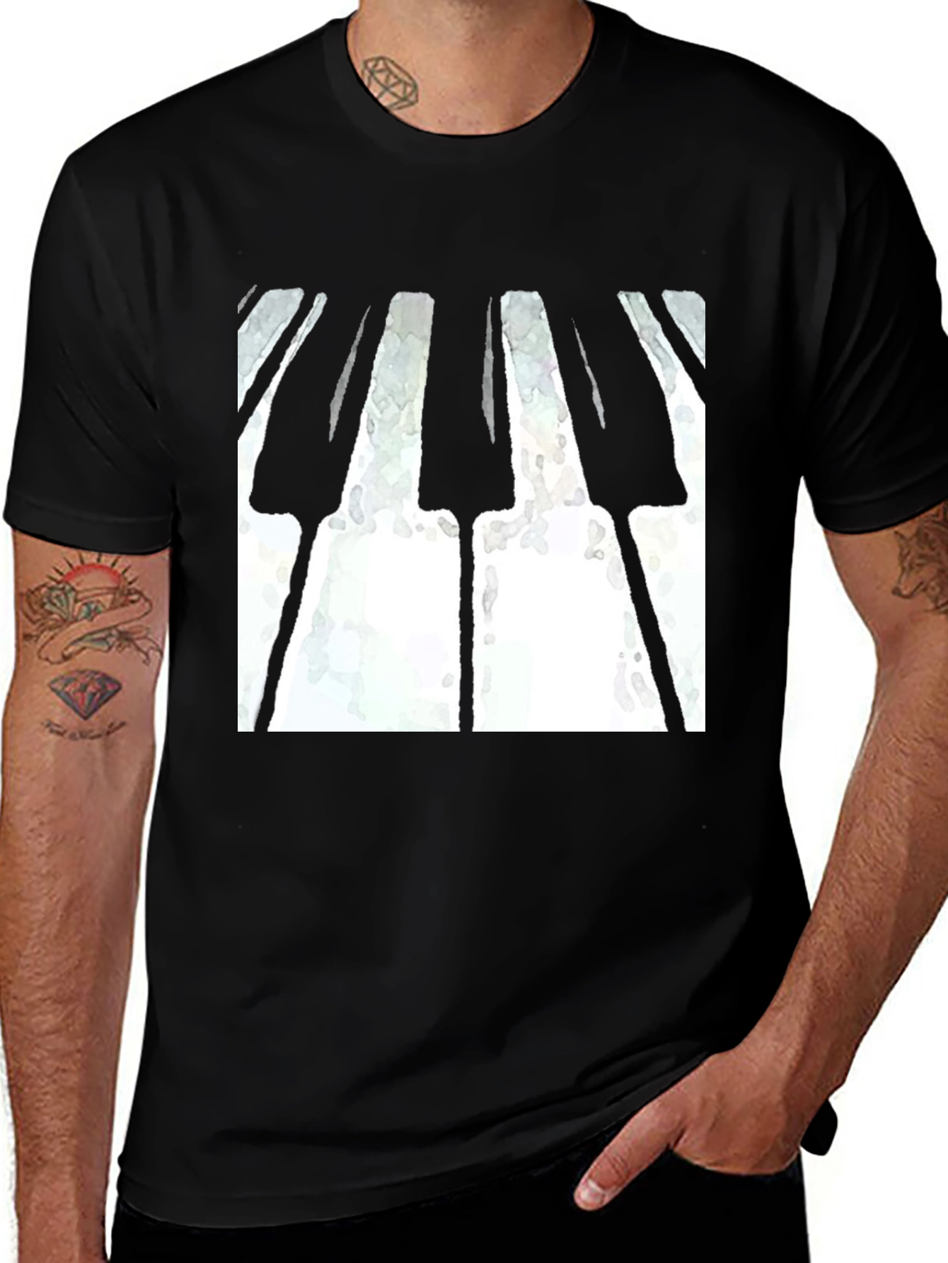 Piano Keys Graphic Print T-Shirt