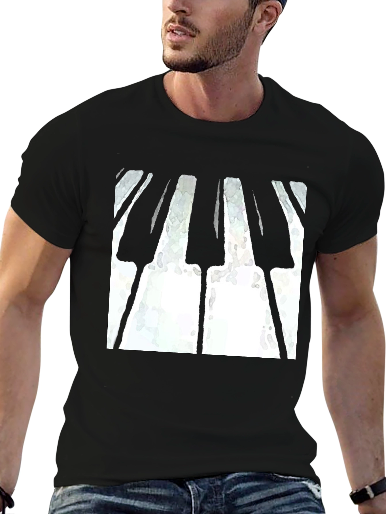 Piano Keys Graphic Print T-Shirt