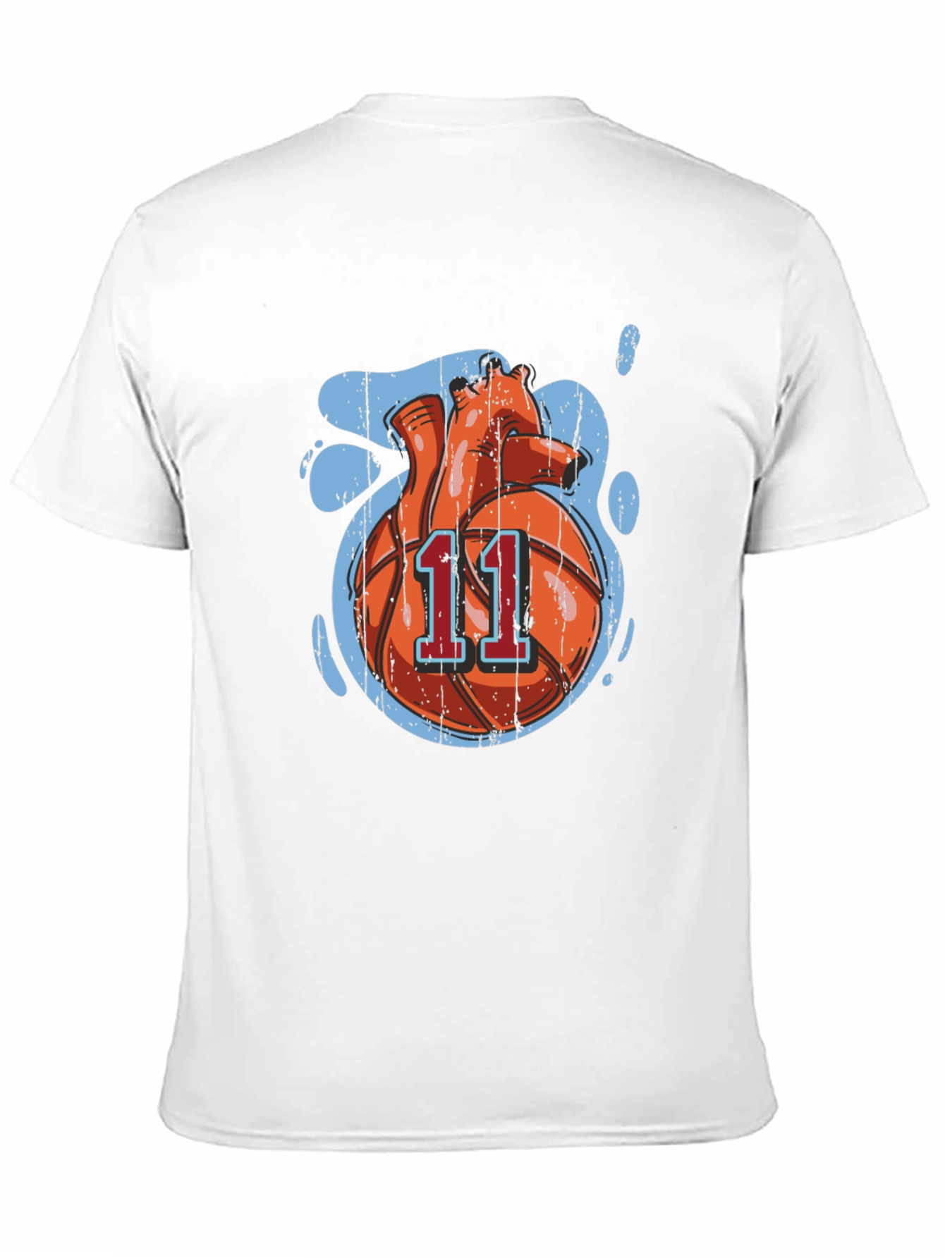 Basketball Heart Graphic Tee - Black Cotton