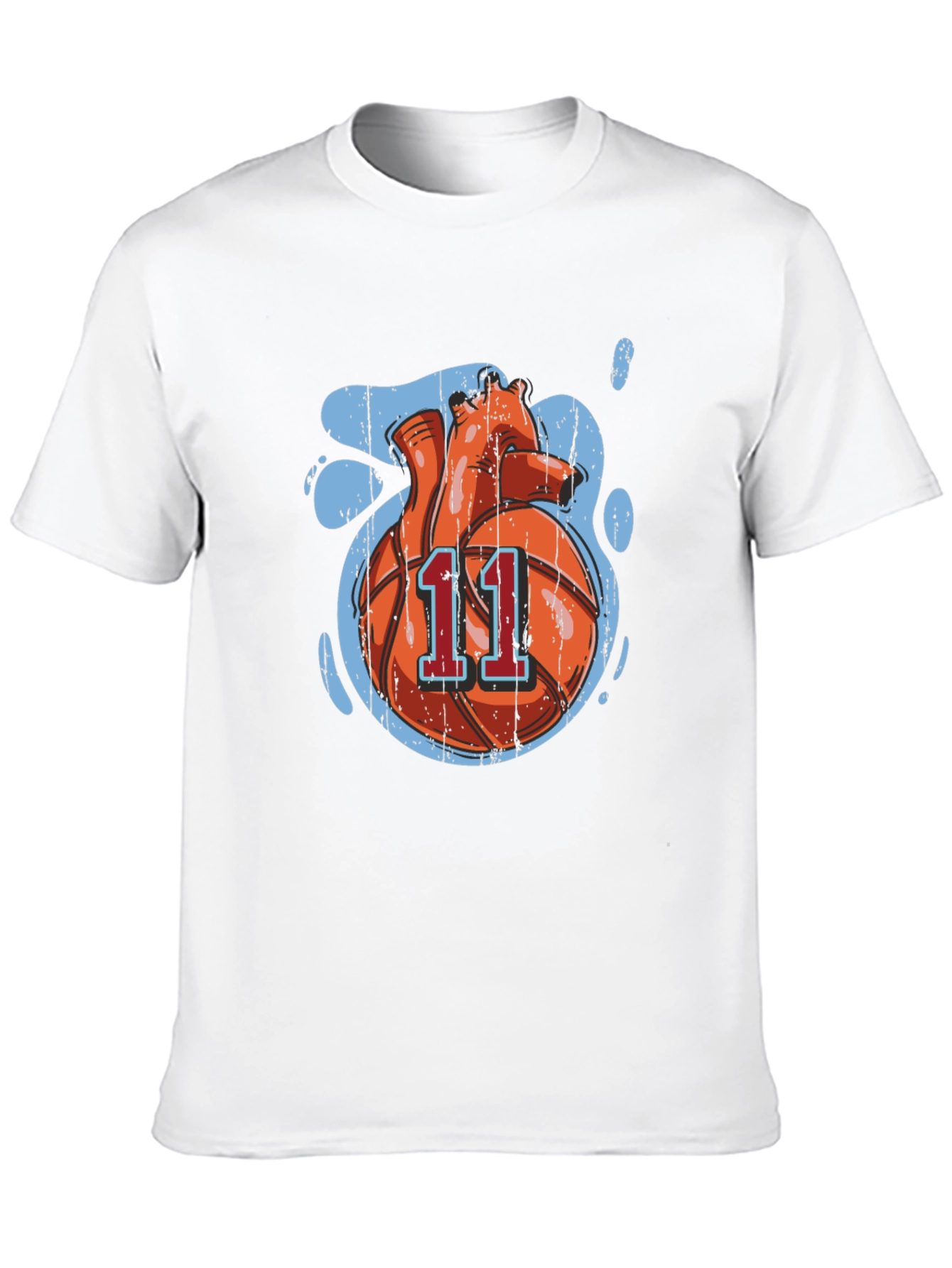 Basketball Heart Graphic Tee - Black Cotton
