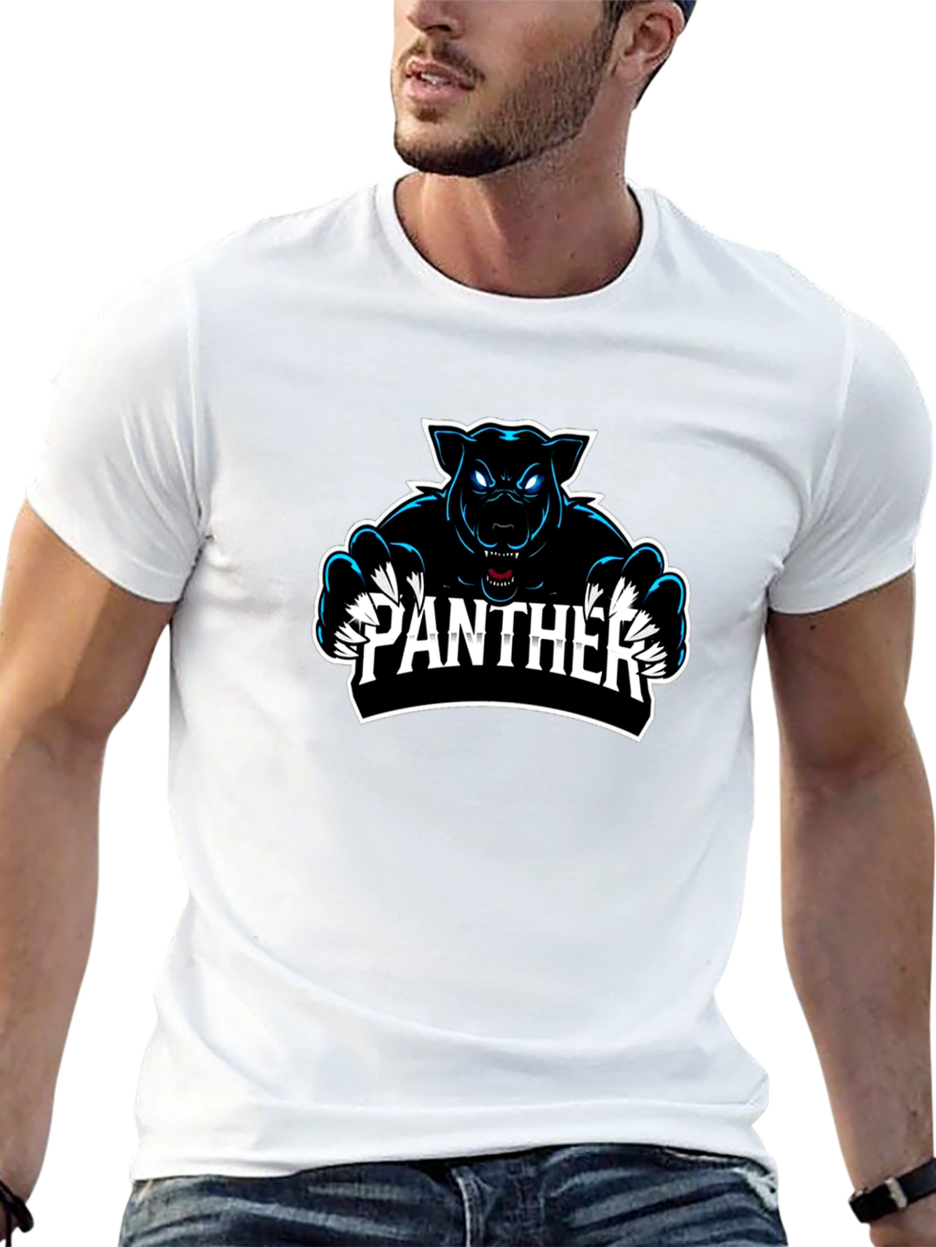 Panther Graphic Print Black T-Shirt