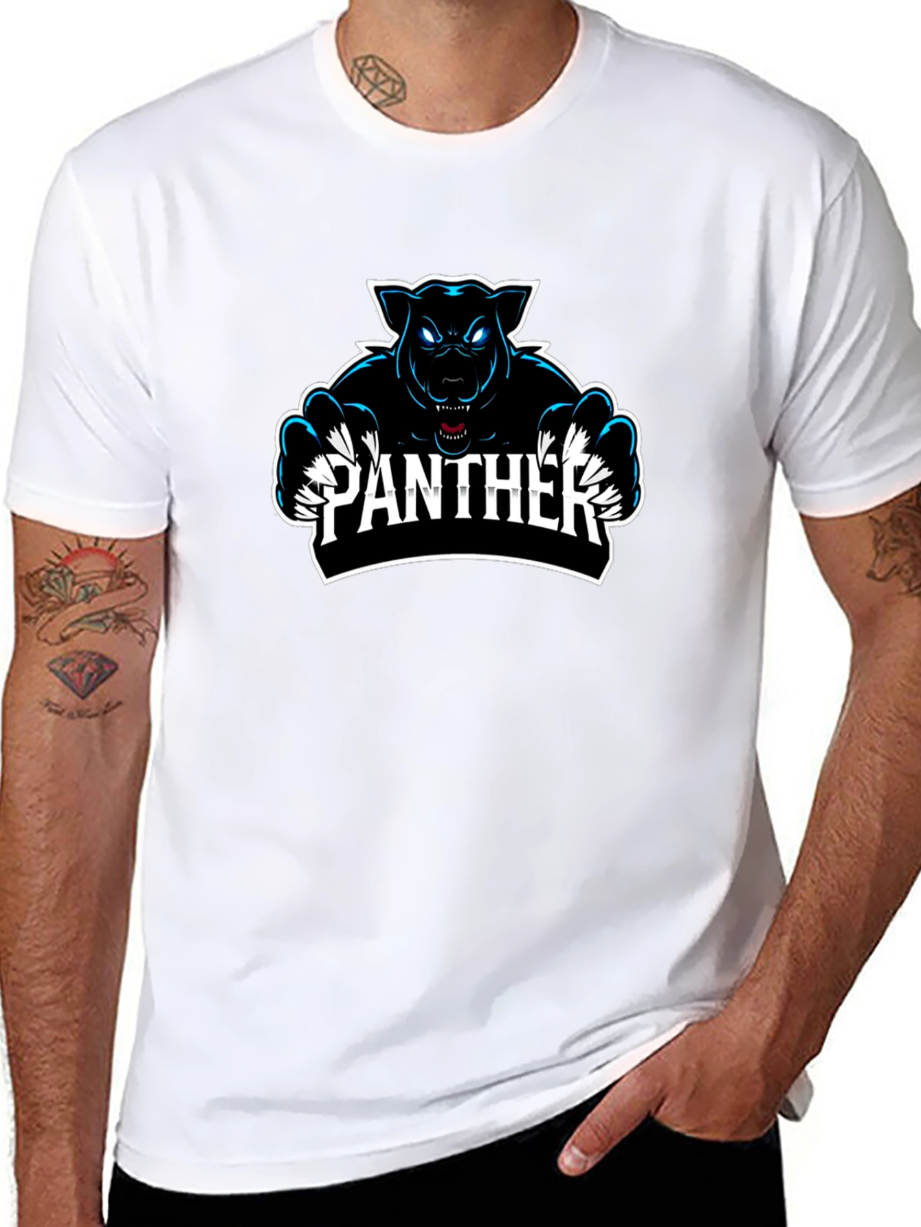 Panther Graphic Print Black T-Shirt