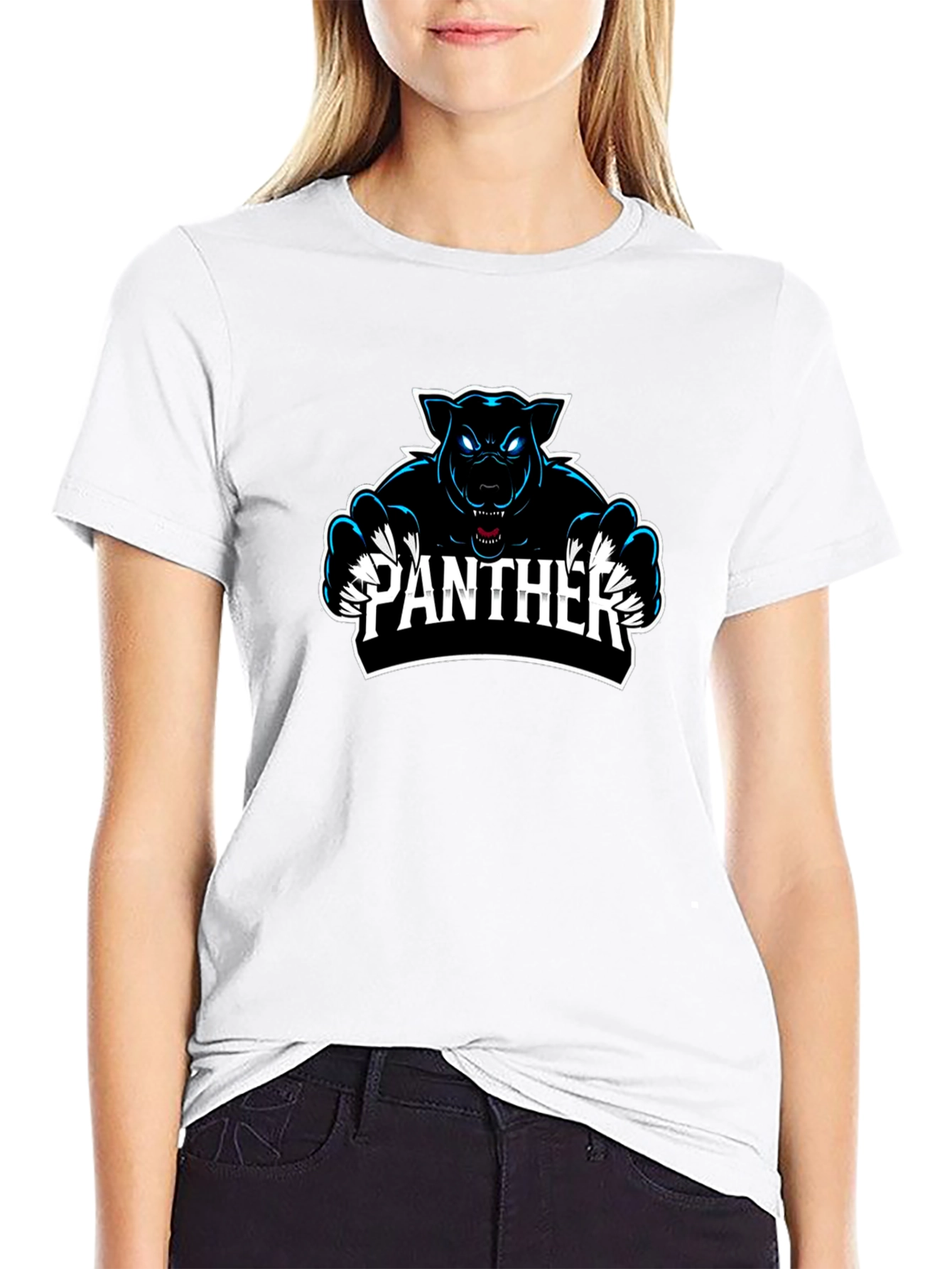 Panther Graphic Print Black T-Shirt