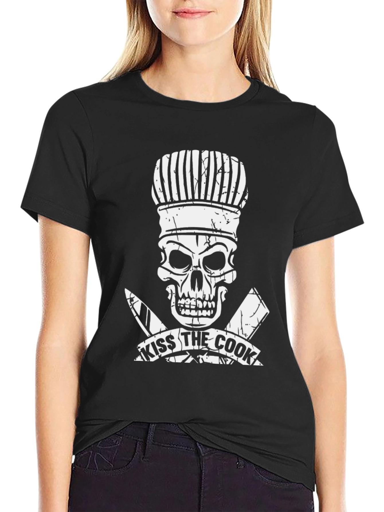 Kiss the Cook Skull Chef T-Shirt
