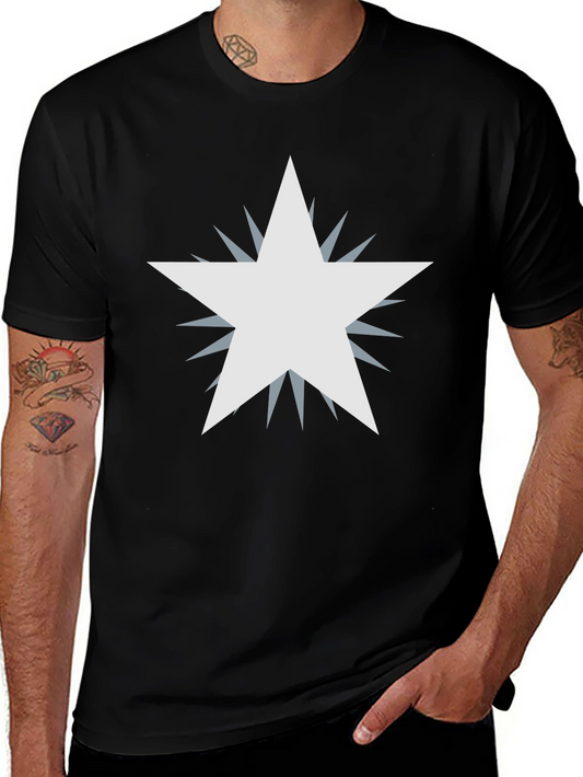 Mens Black Graphic Tee - Starburst Design