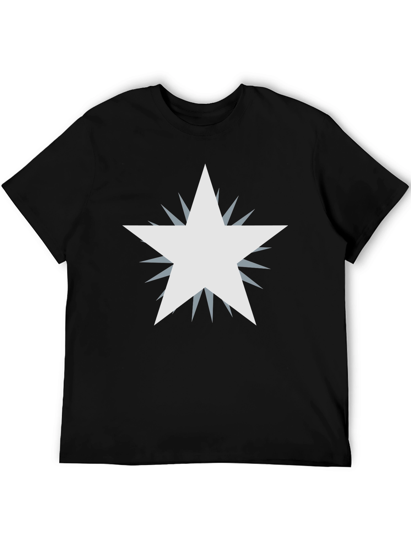 Mens Black Graphic Tee - Starburst Design