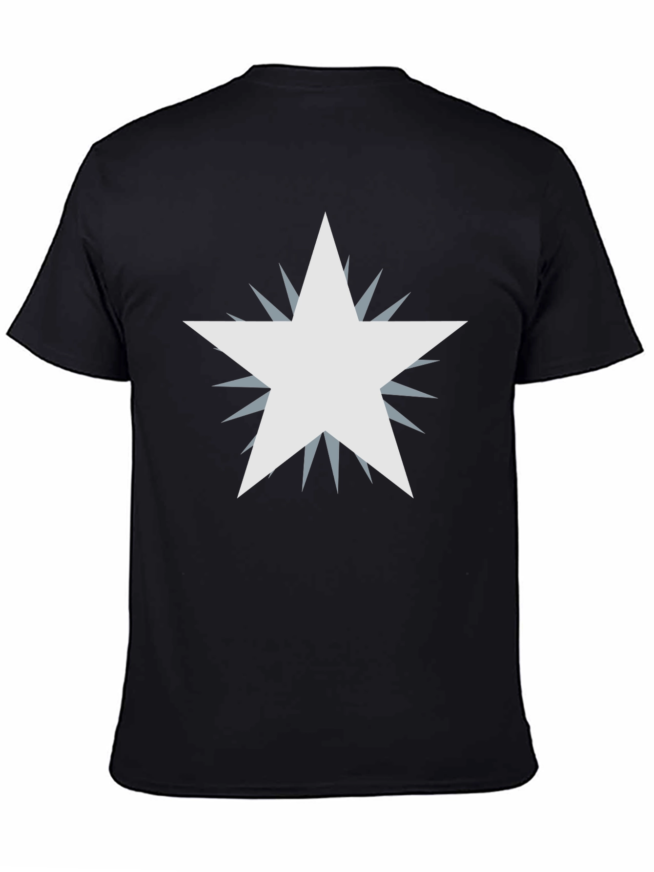 Mens Black Graphic Tee - Starburst Design