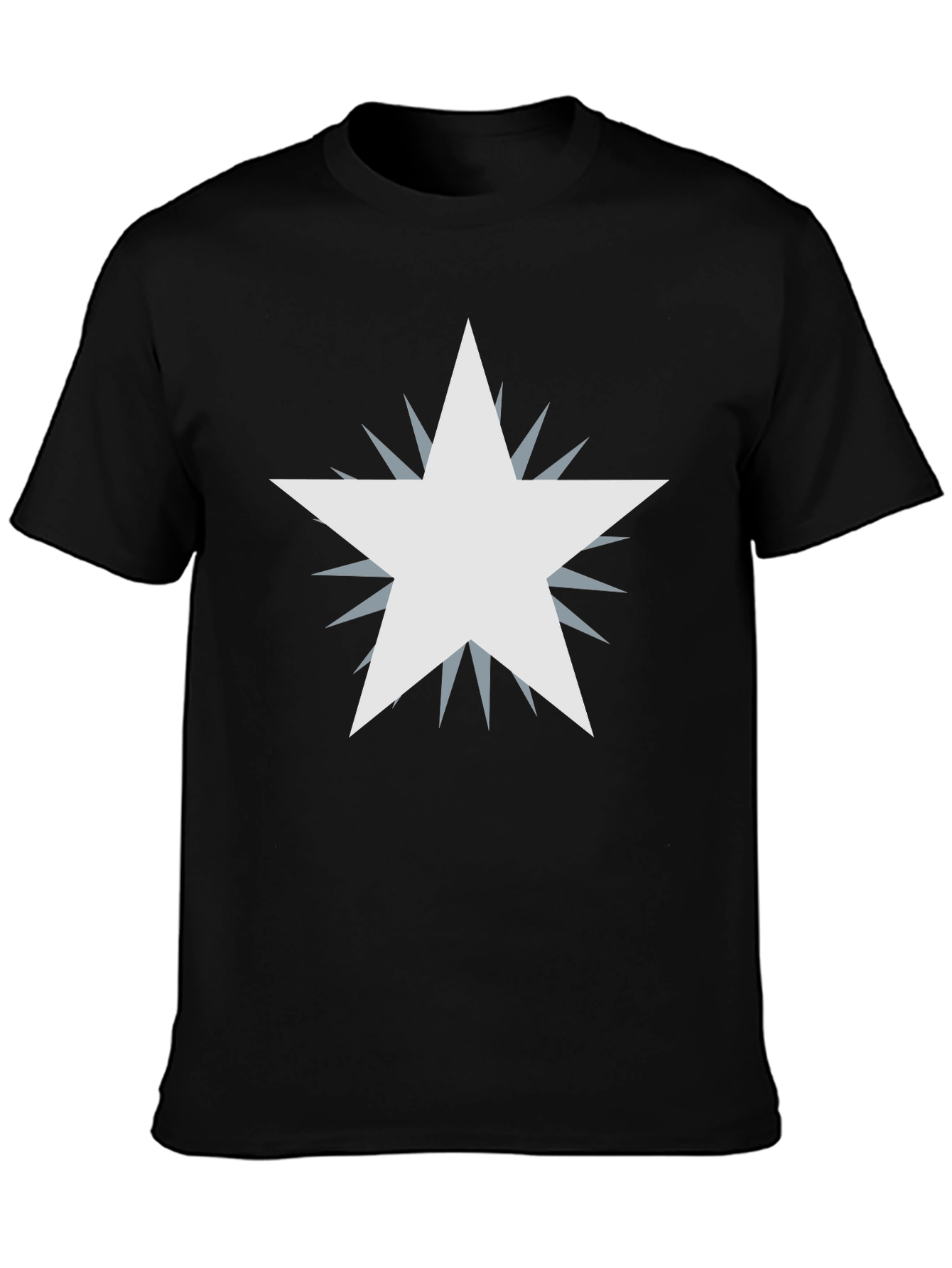 Mens Black Graphic Tee - Starburst Design