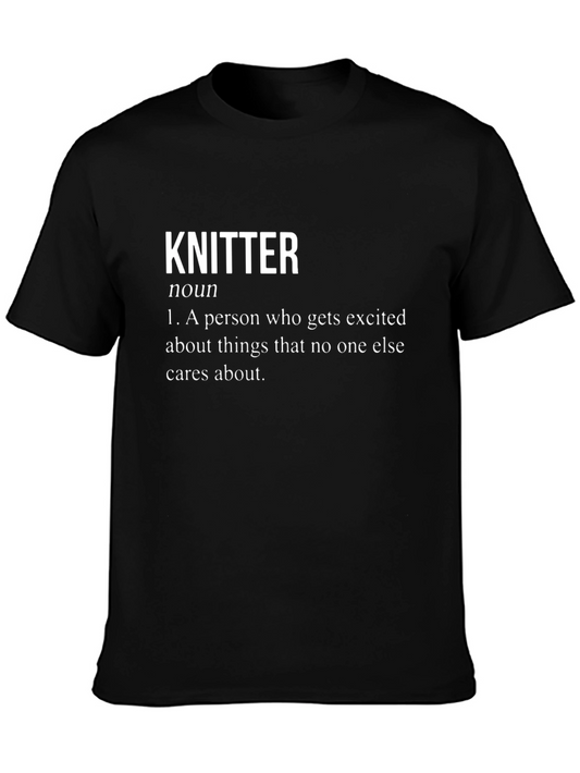Knitter Definition Black T-Shirt - Funny Knitting Tee