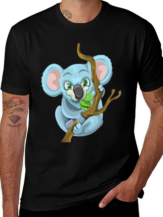 Cute Koala Bear Graphic Tee - Black T-Shirt