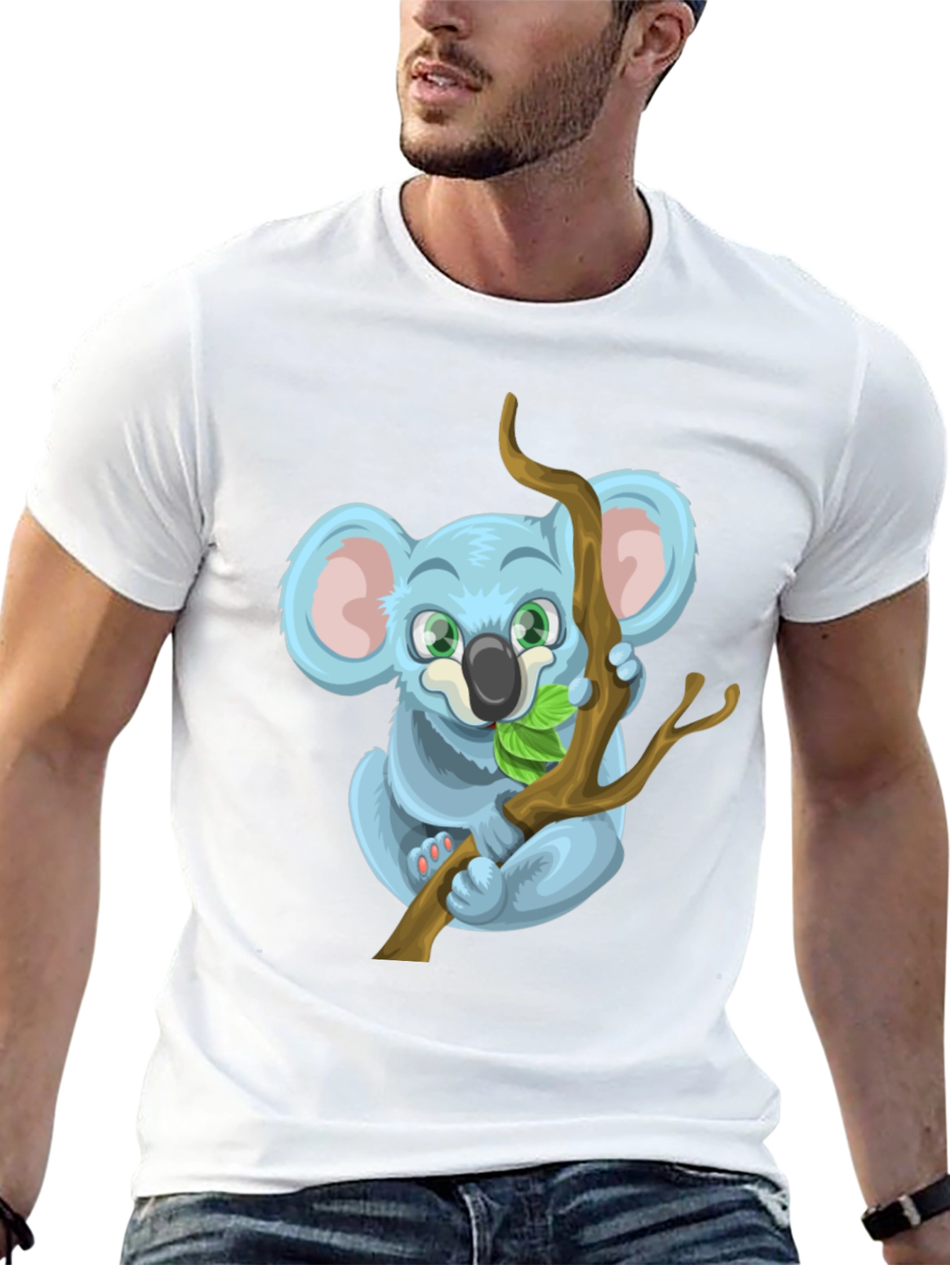 Cute Koala Bear Graphic Tee - Black T-Shirt