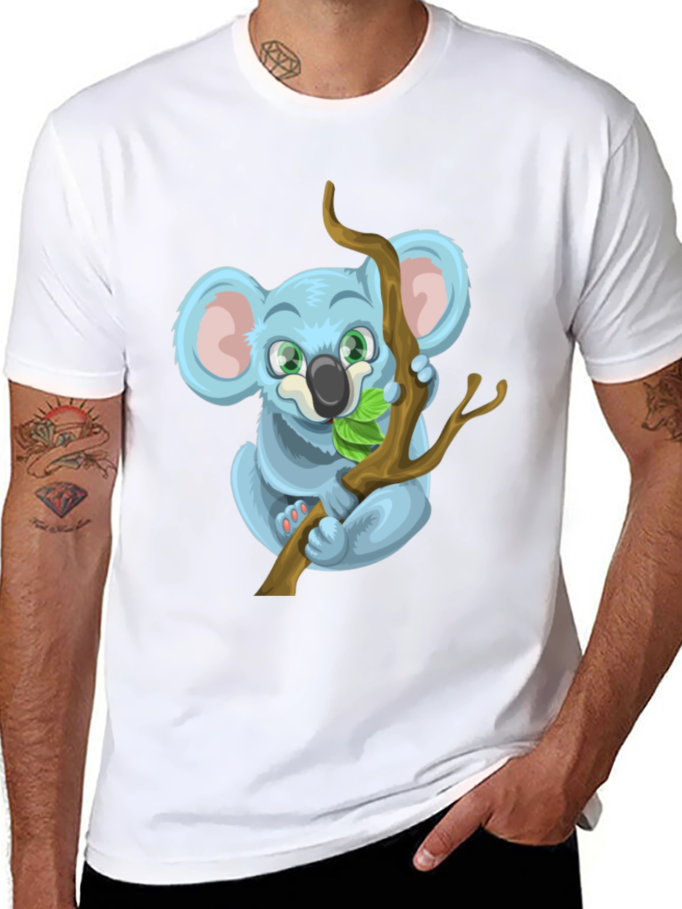 Cute Koala Bear Graphic Tee - Black T-Shirt