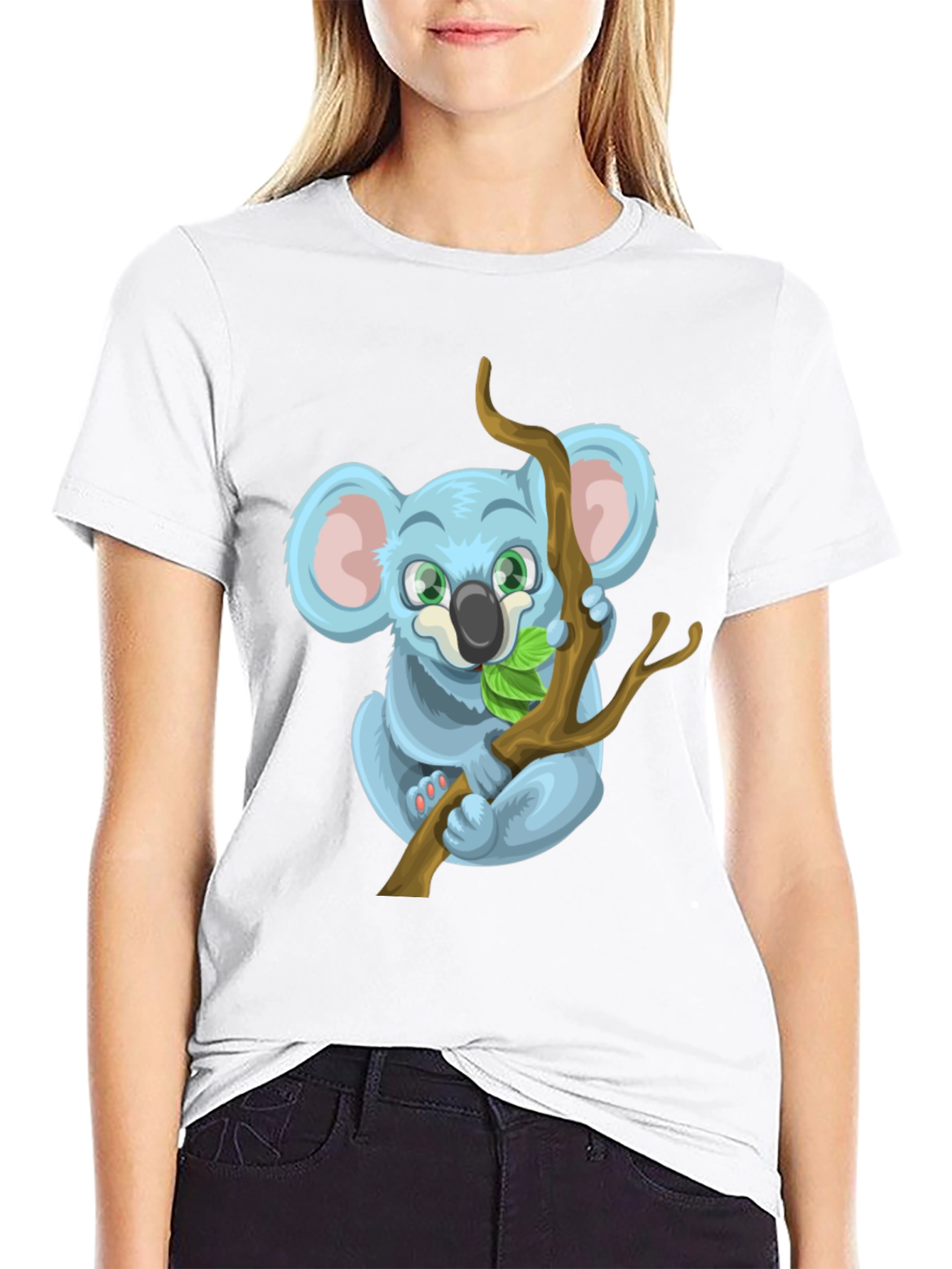 Cute Koala Bear Graphic Tee - Black T-Shirt