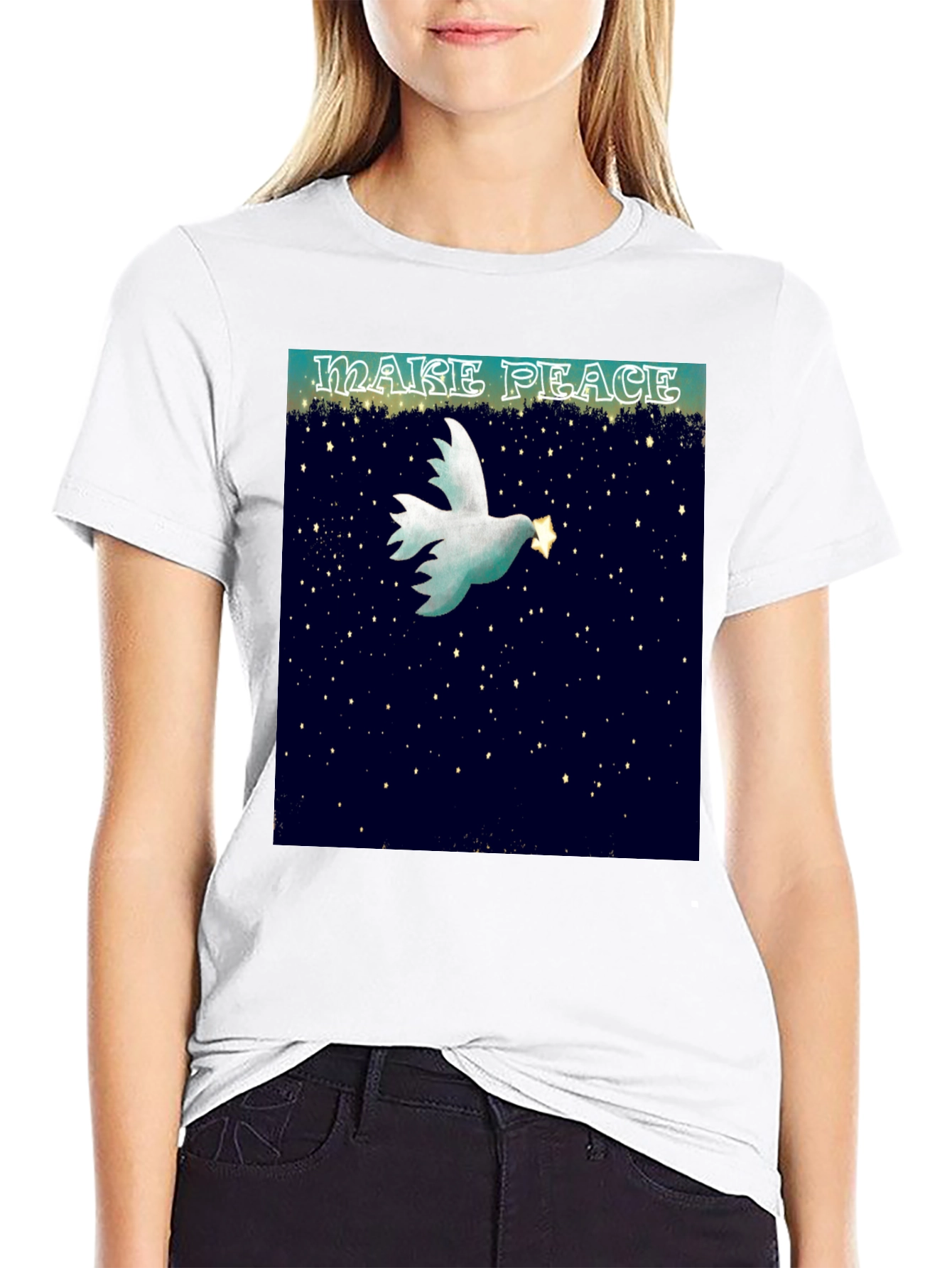 Make Peace Dove Graphic T-Shirt
