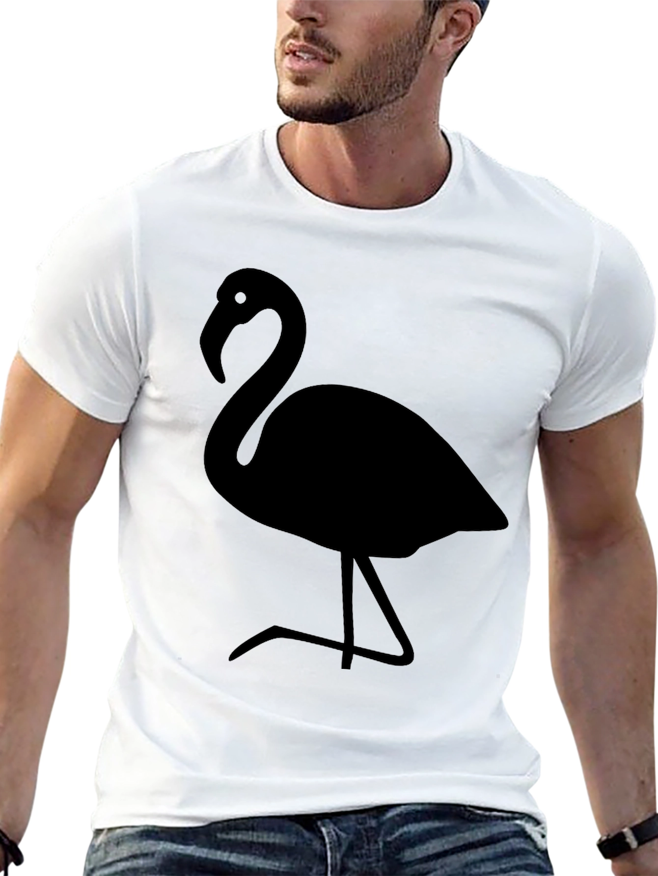 Flamingo Graphic Tee - Stylish Black T-Shirt