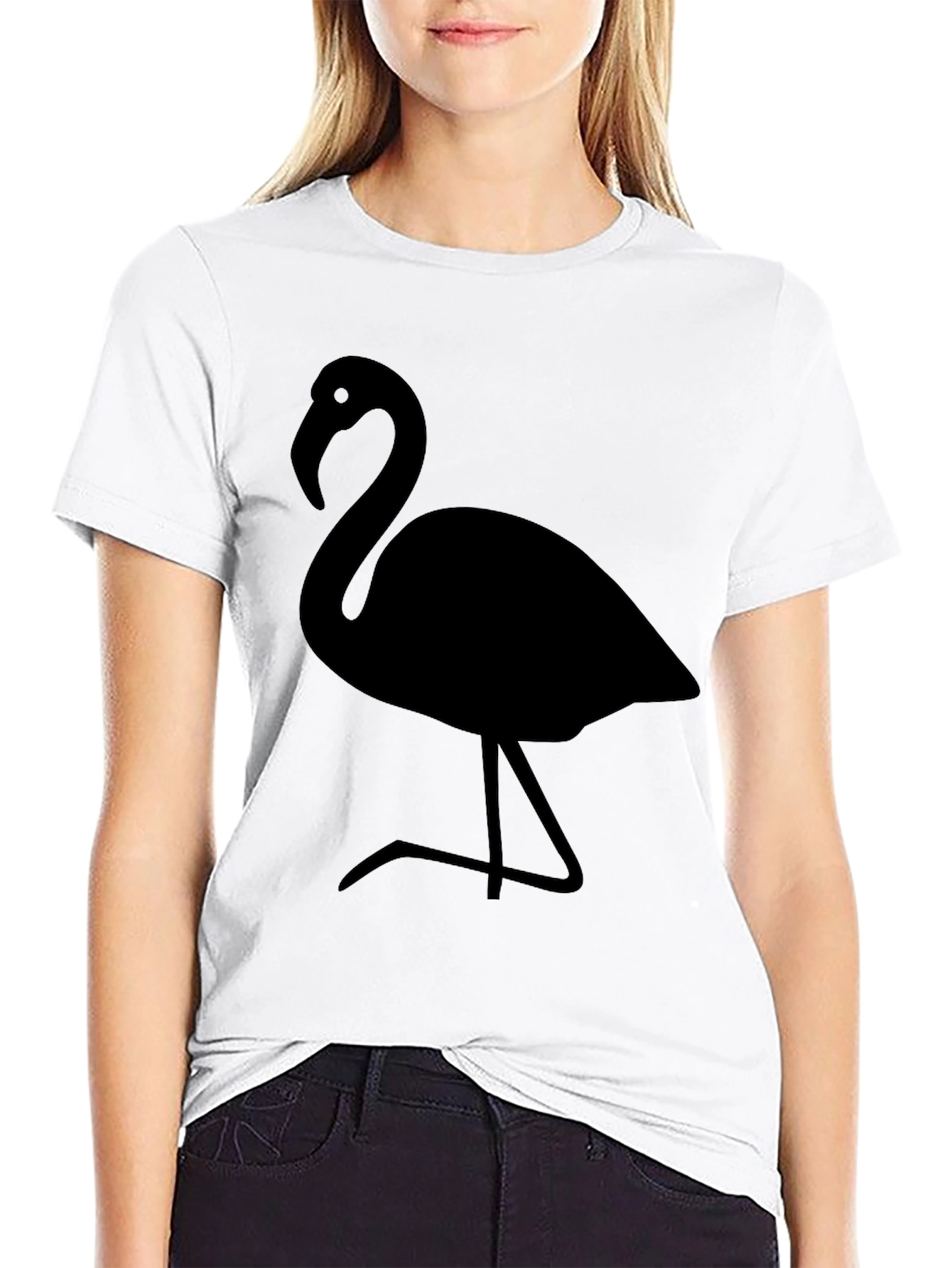 Flamingo Graphic Tee - Stylish Black T-Shirt