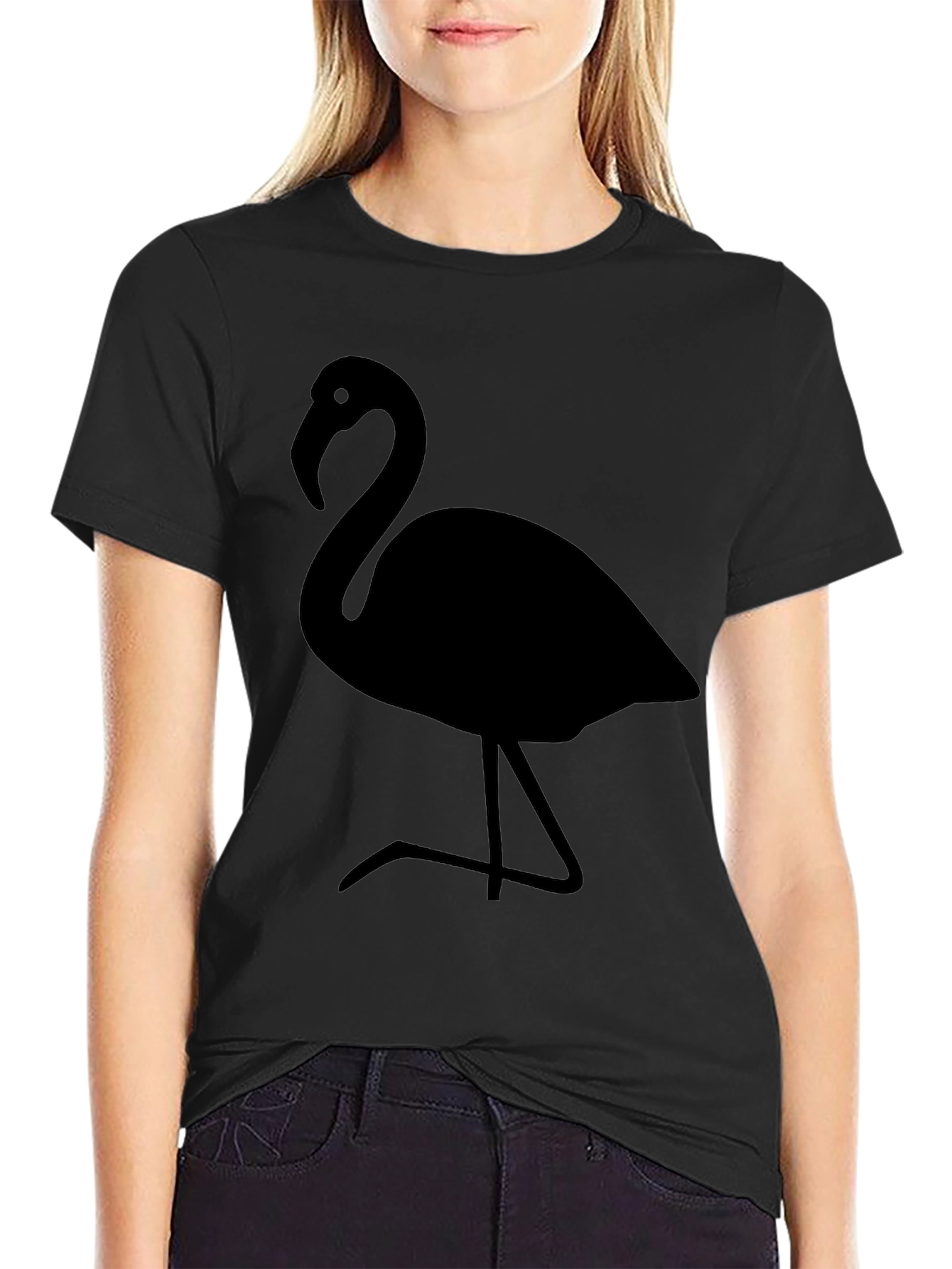 Flamingo Graphic Tee - Stylish Black T-Shirt