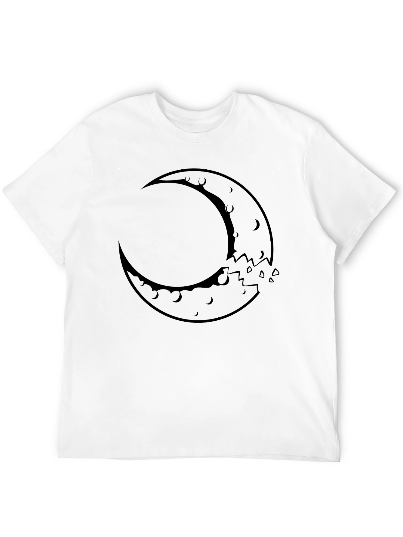 Crescent Moon Graphic Tee - Black Cotton Blend