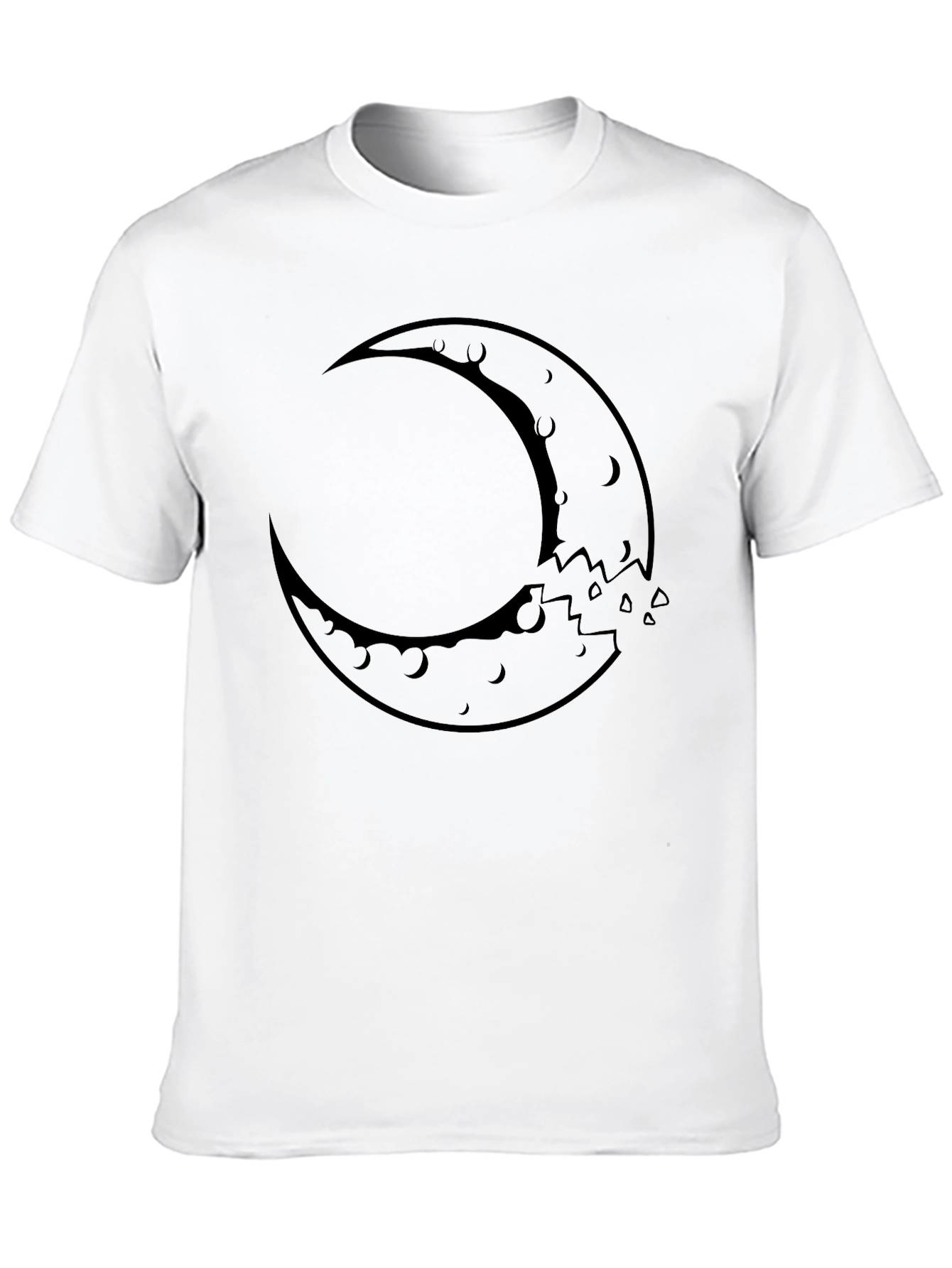 Crescent Moon Graphic Tee - Black Cotton Blend