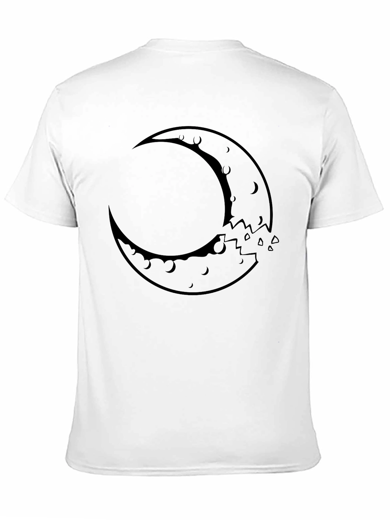Crescent Moon Graphic Tee - Black Cotton Blend